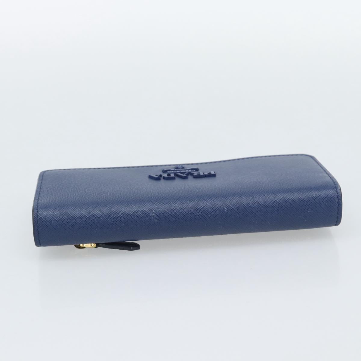 PRADA Long Wallet Safiano Leather Blue Gold Auth 190465A - Jerrillo image 5