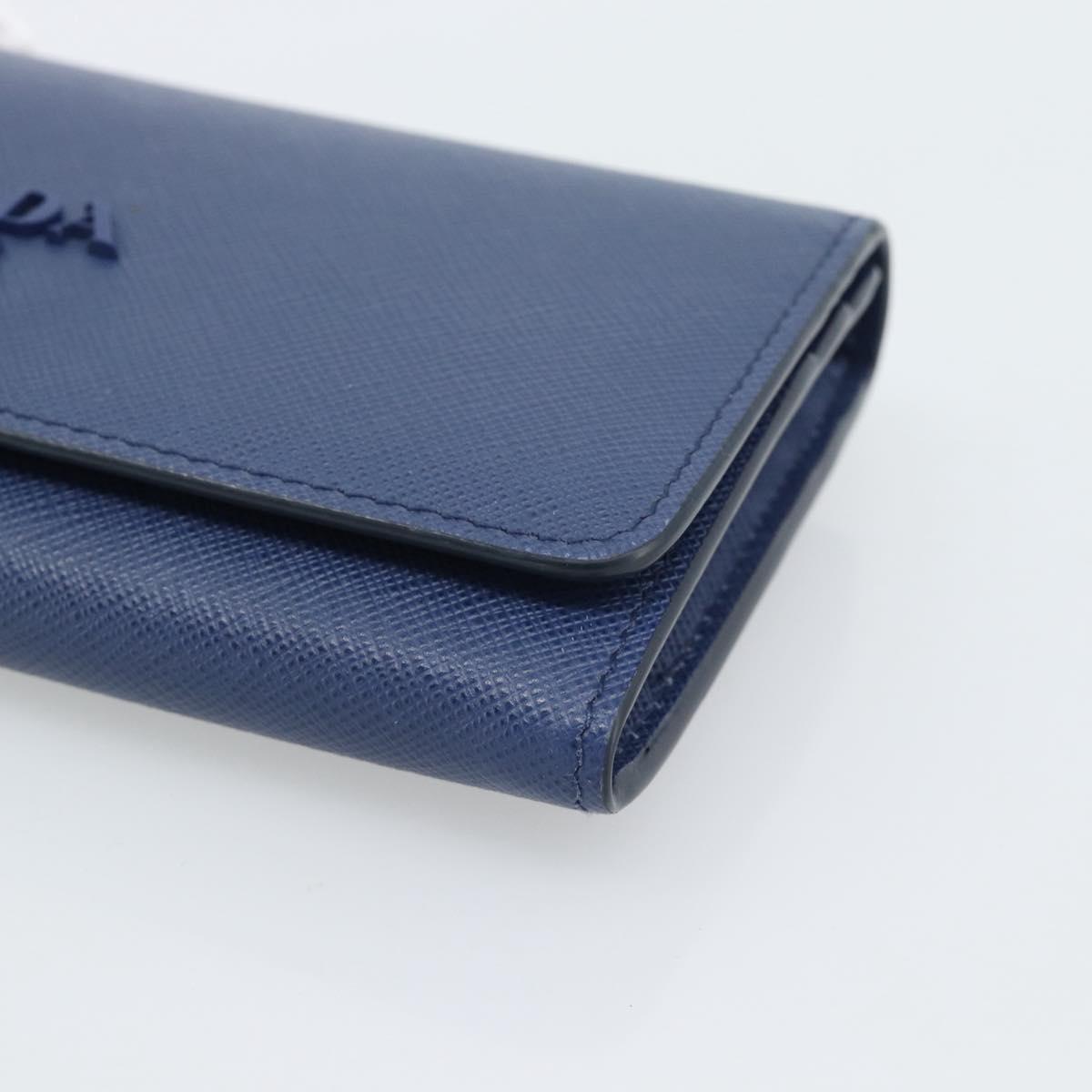 PRADA Long Wallet Safiano Leather Blue Gold Auth 190465A - Jerrillo image 7