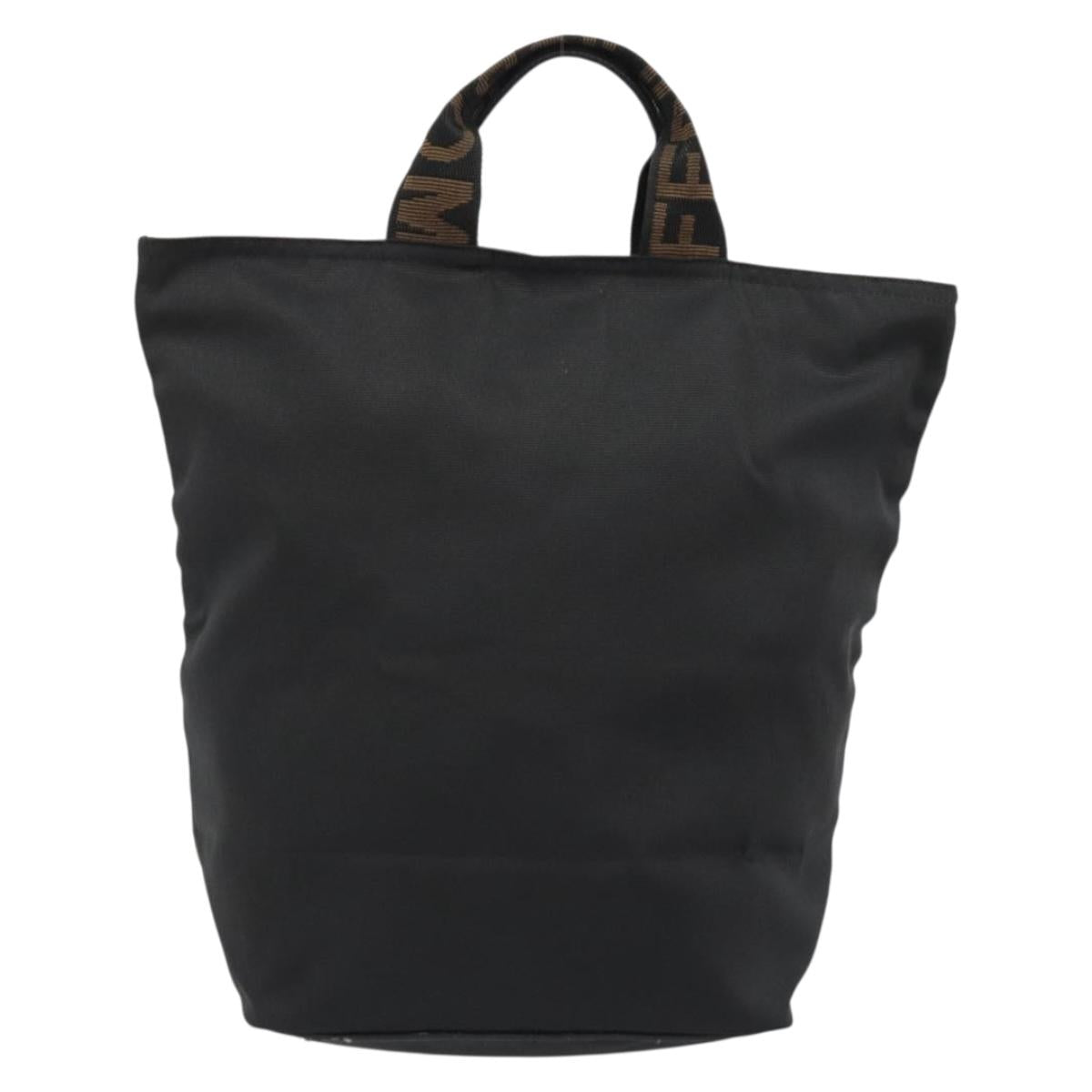 FENDI Hand Bag Canvas Black Gold Auth 190474 - Jerrillo image 3