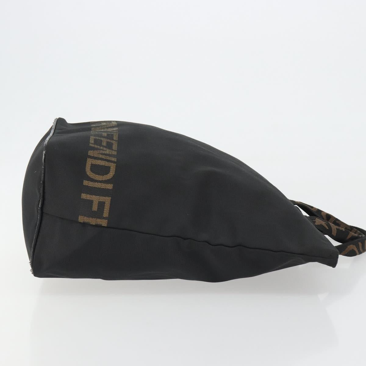FENDI Hand Bag Canvas Black Gold Auth 190474 - Jerrillo image 4