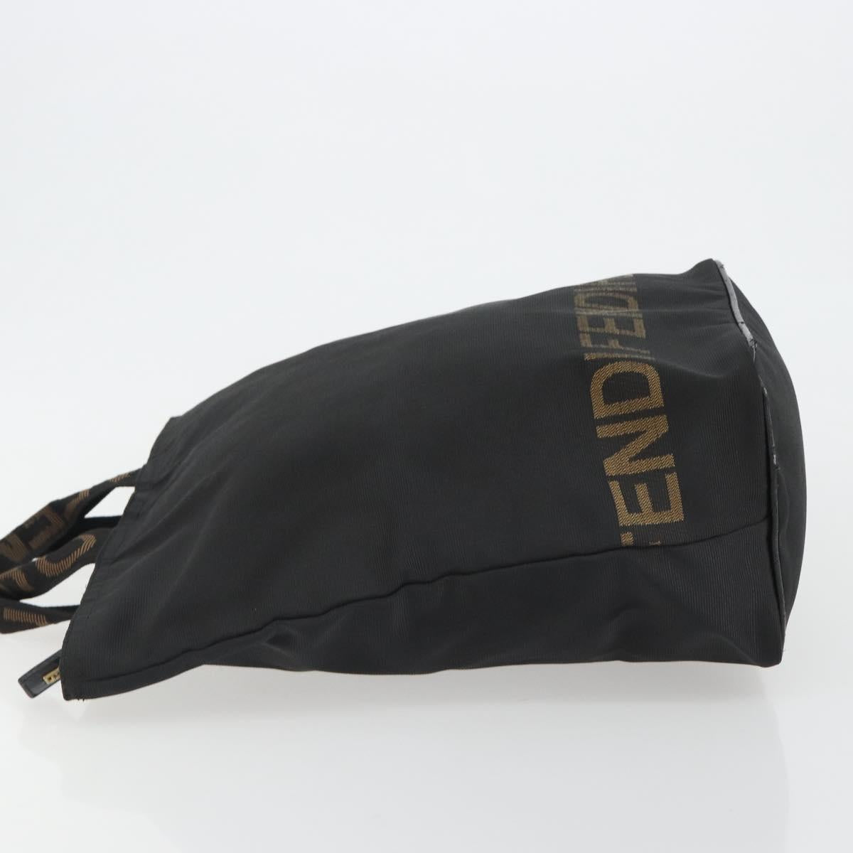 FENDI Hand Bag Canvas Black Gold Auth 190474 - Jerrillo image 5