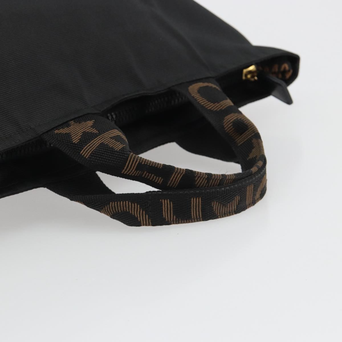 FENDI Hand Bag Canvas Black Gold Auth 190474 - Jerrillo image 7
