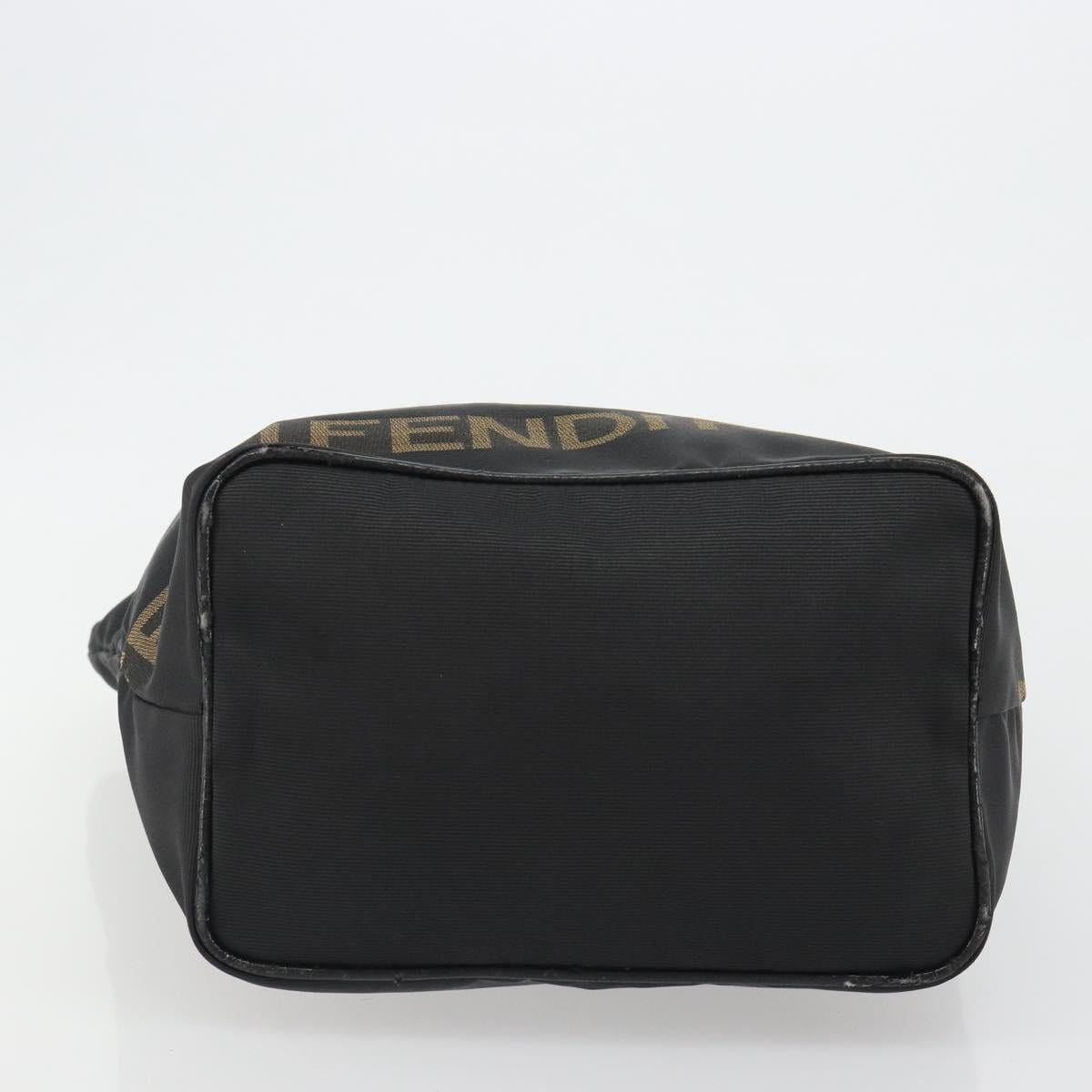 FENDI Hand Bag Canvas Black Gold Auth 190474 - Jerrillo image 9