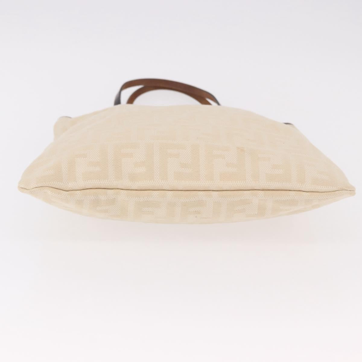 FENDI Zucca Canvas Tote Bag Beige Silver Auth 190476A - Jerrillo image 6