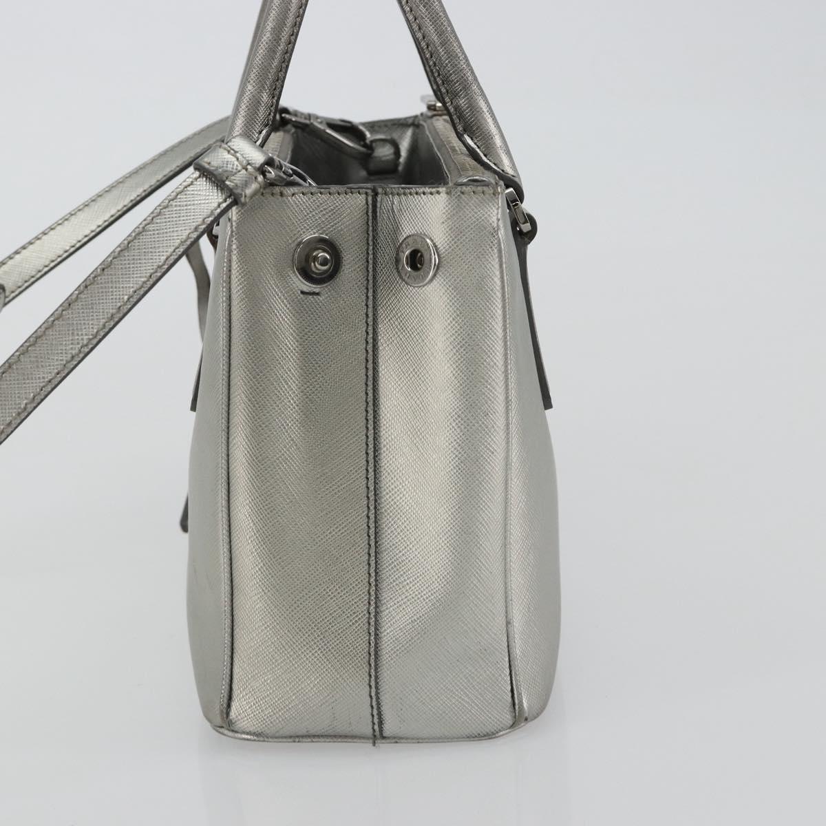 PRADA Galleria Hand Bag Safiano Leather 2way Silver Auth 190490A - Jerrillo image 4
