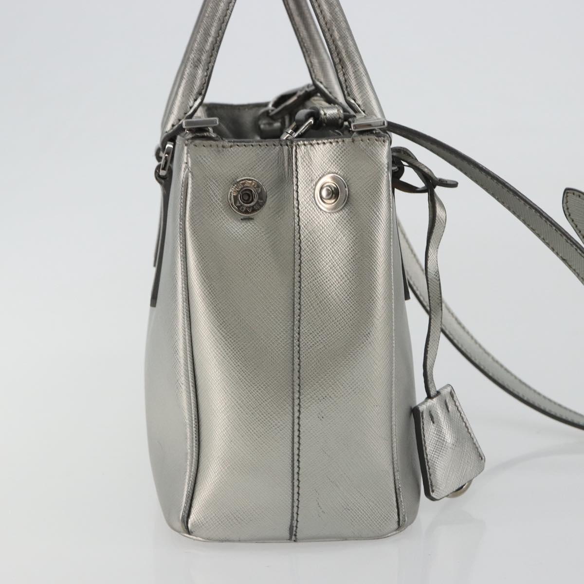 PRADA Galleria Hand Bag Safiano Leather 2way Silver Auth 190490A - Jerrillo image 5