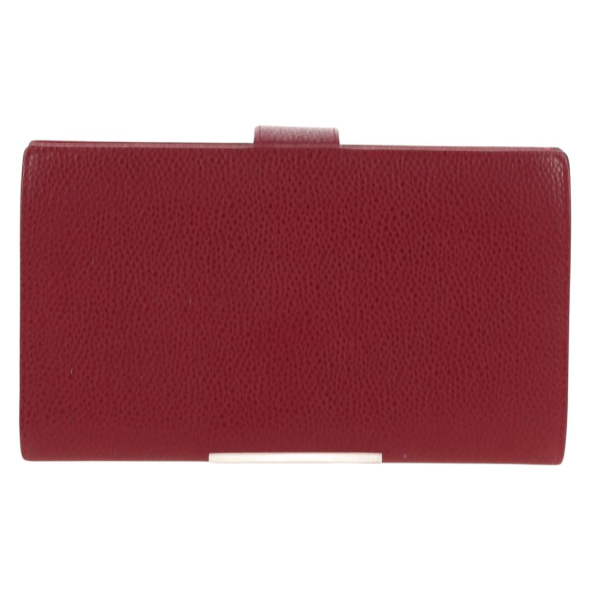 CHANEL COCO Mark Long Wallet Caviar Skin Red Gold CC Auth 190496M - Jerrillo image 2