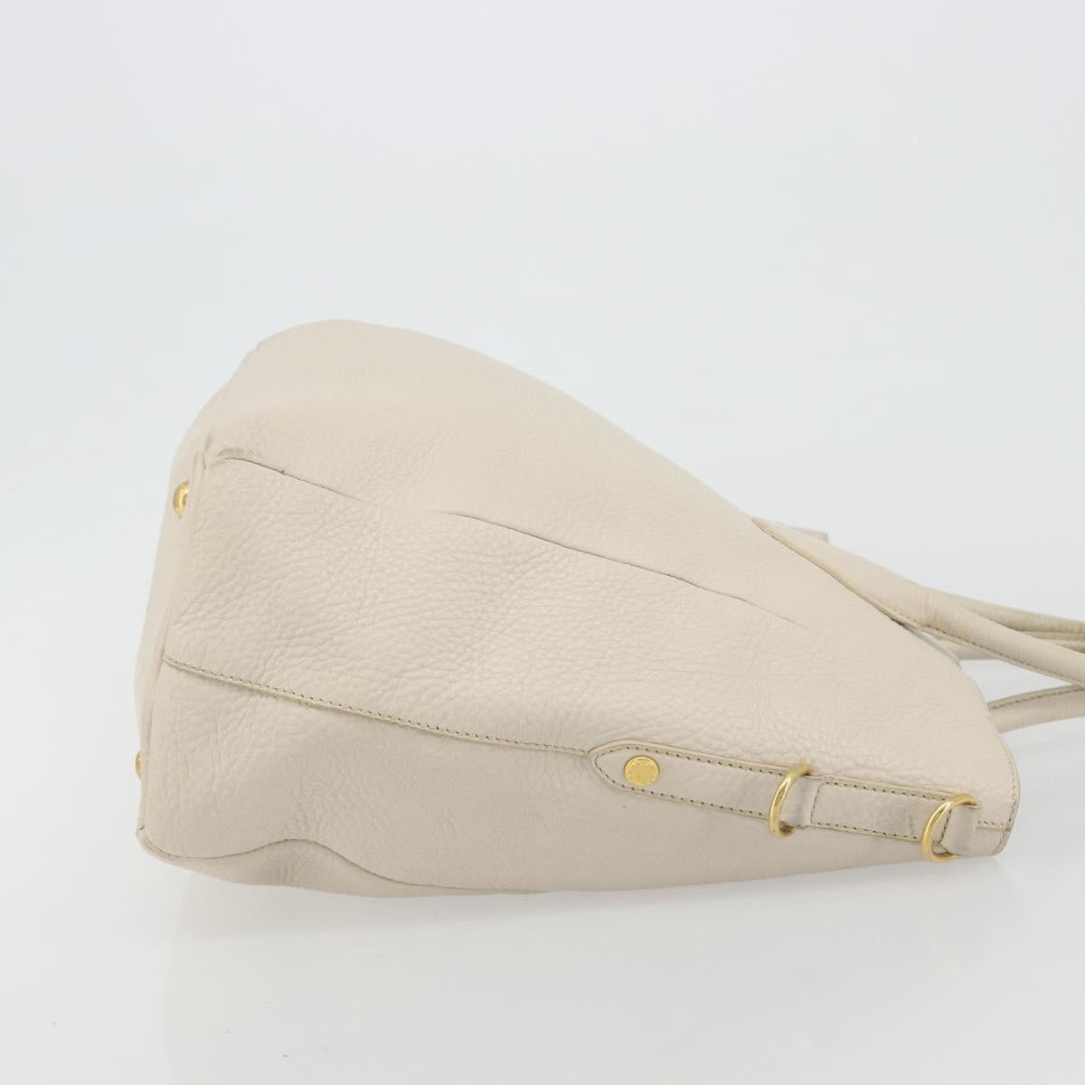 PRADA Hand Bag Vittero Dino Leather 2way White Gold Auth 190508A - Jerrillo image 3