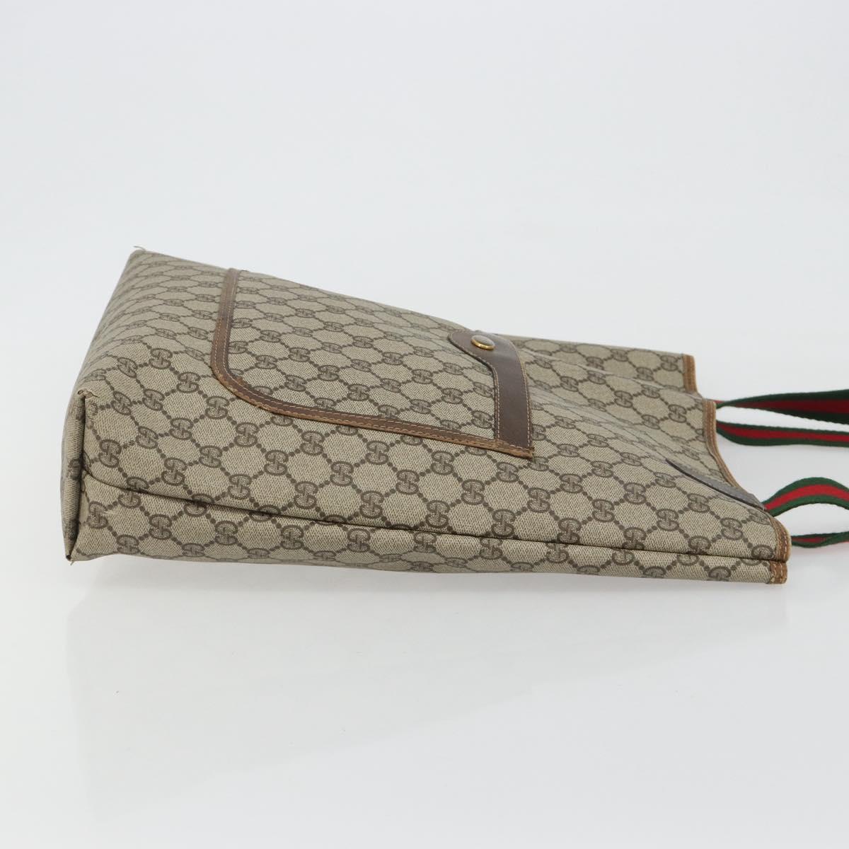 GUCCI GG Supreme Web Sherry Line Tote Bag PVC Beige Gold 39 002 4487 Auth 190532 - Jerrillo image 3
