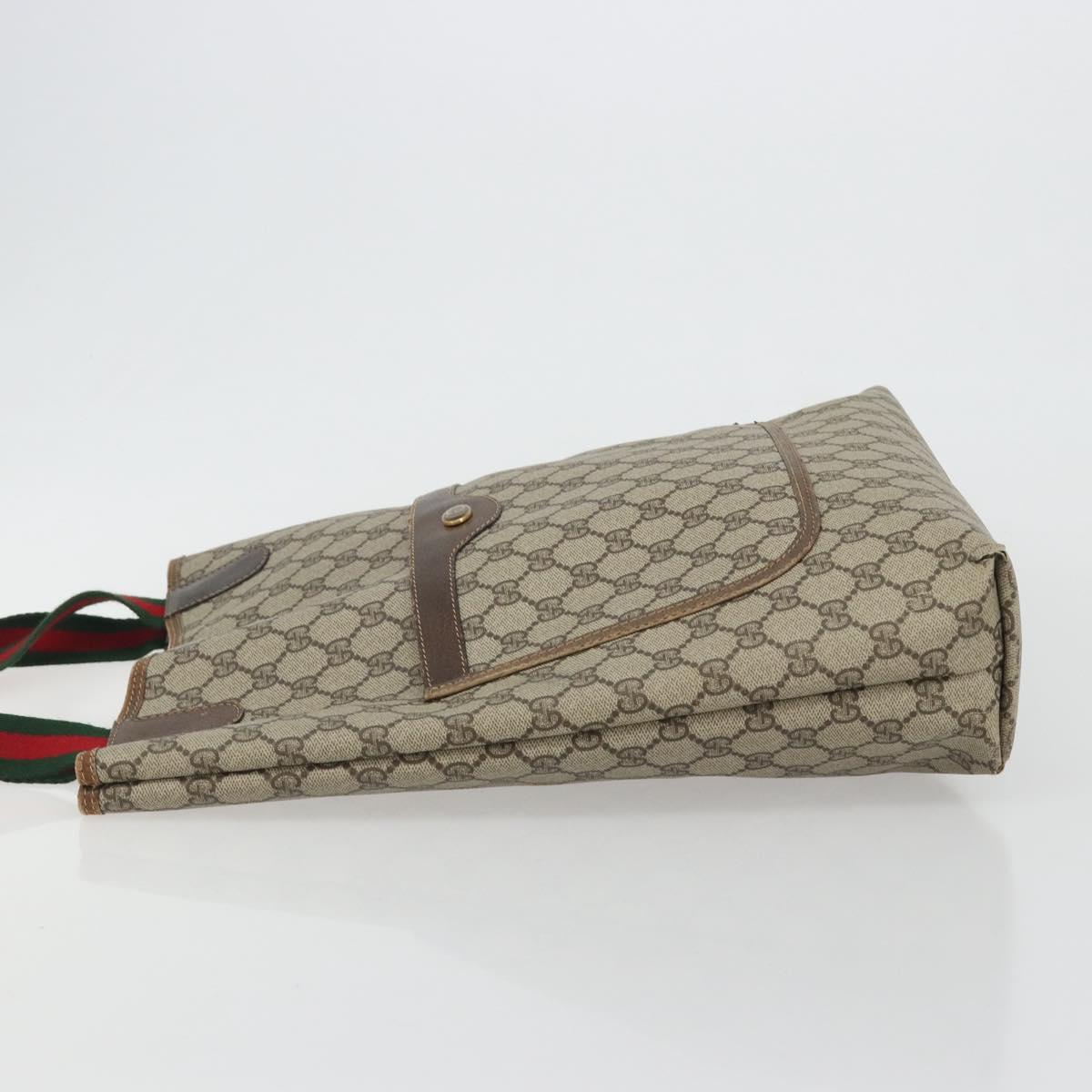 GUCCI GG Supreme Web Sherry Line Tote Bag PVC Beige Gold 39 002 4487 Auth 190532 - Jerrillo image 4