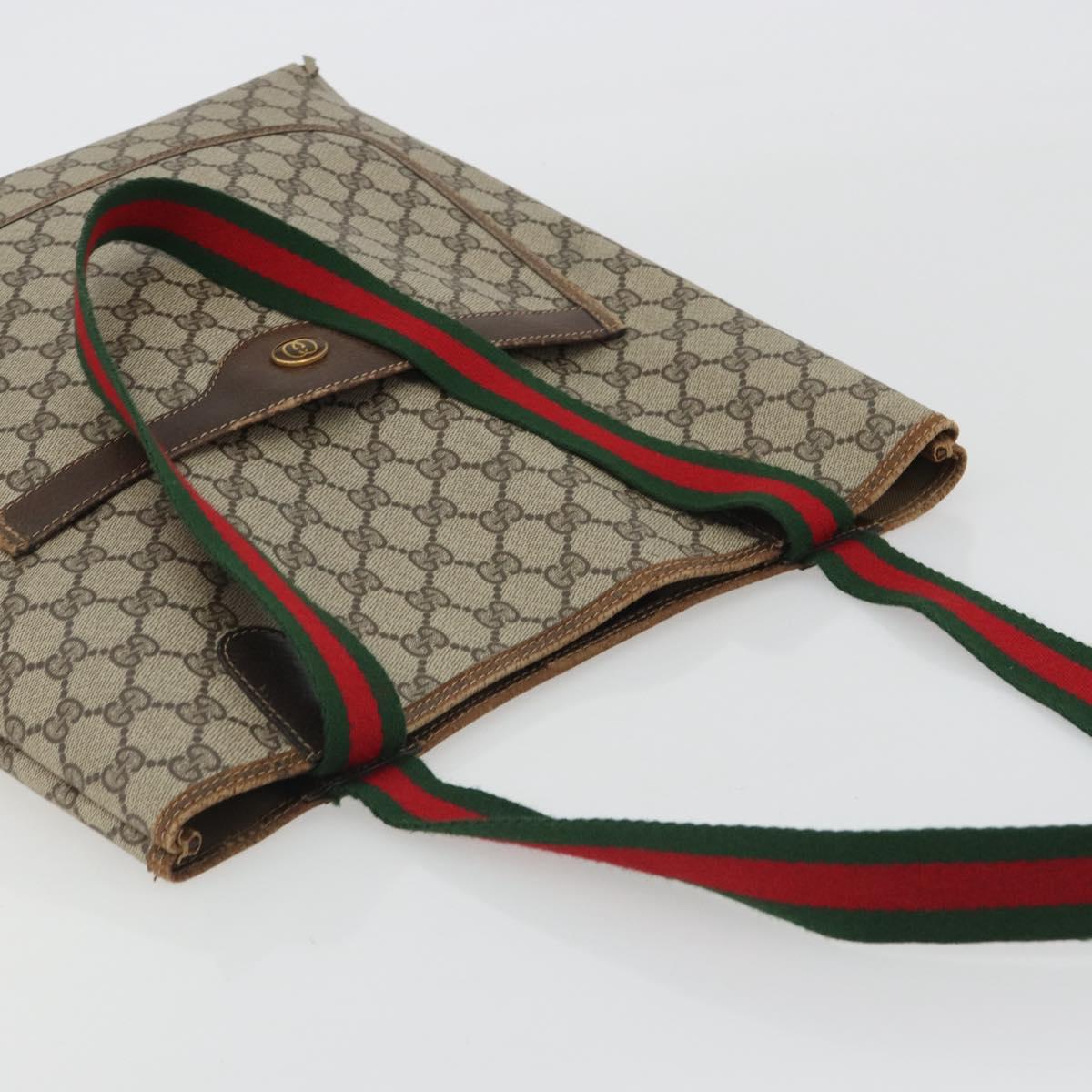 GUCCI GG Supreme Web Sherry Line Tote Bag PVC Beige Gold 39 002 4487 Auth 190532 - Jerrillo image 6