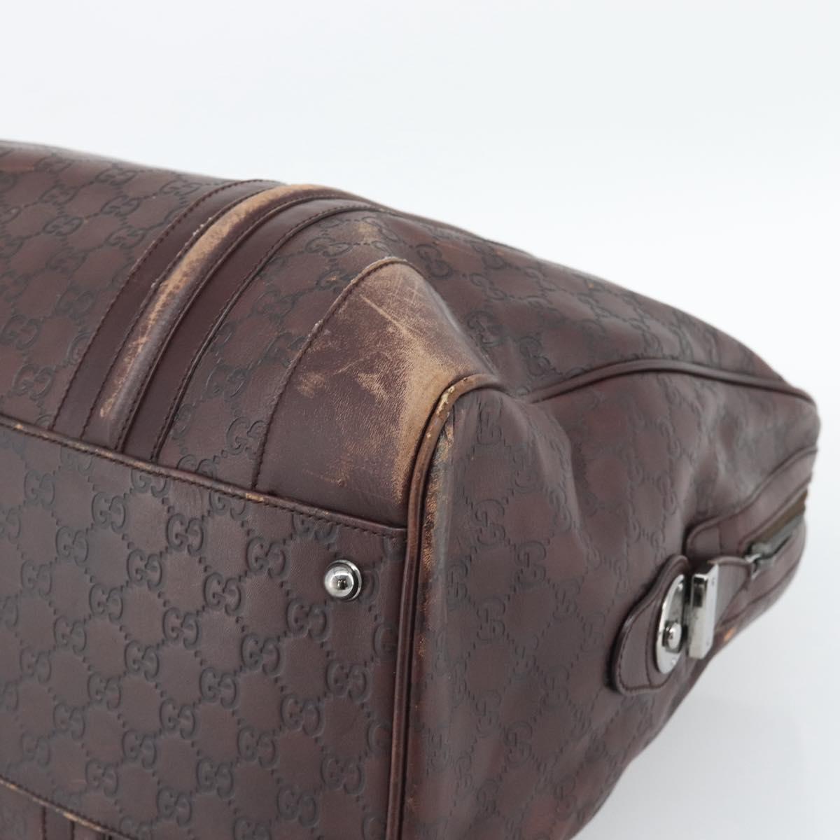 GUCCI Guccissima GG Canvas Boston Bag Leather Bordeaux Silver 146204 Auth 190589 - Jerrillo image 10