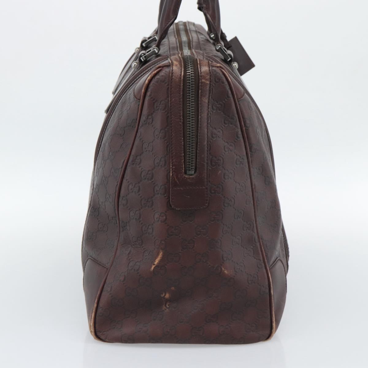 GUCCI Guccissima GG Canvas Boston Bag Leather Bordeaux Silver 146204 Auth 190589 - Jerrillo image 4