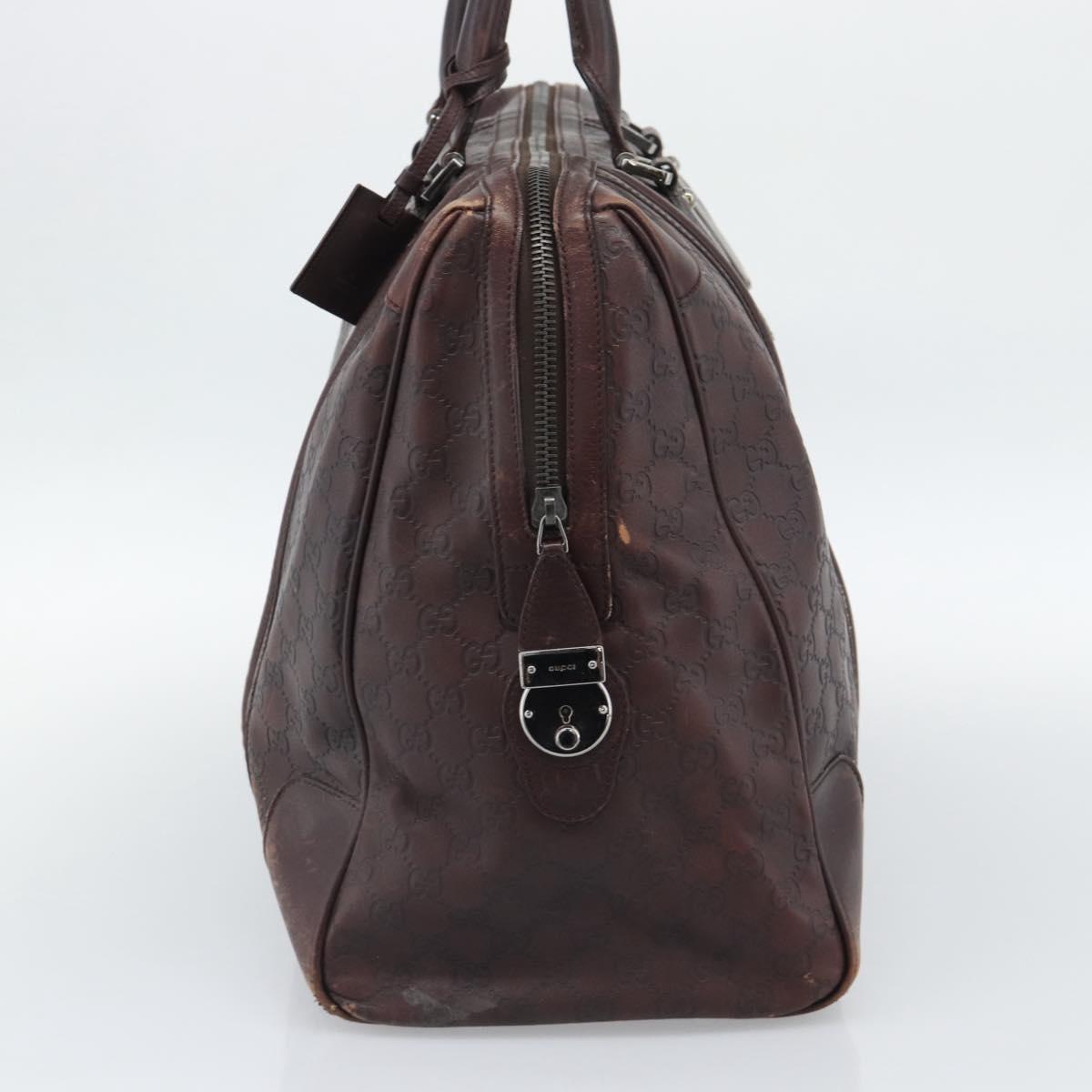 GUCCI Guccissima GG Canvas Boston Bag Leather Bordeaux Silver 146204 Auth 190589 - Jerrillo image 5