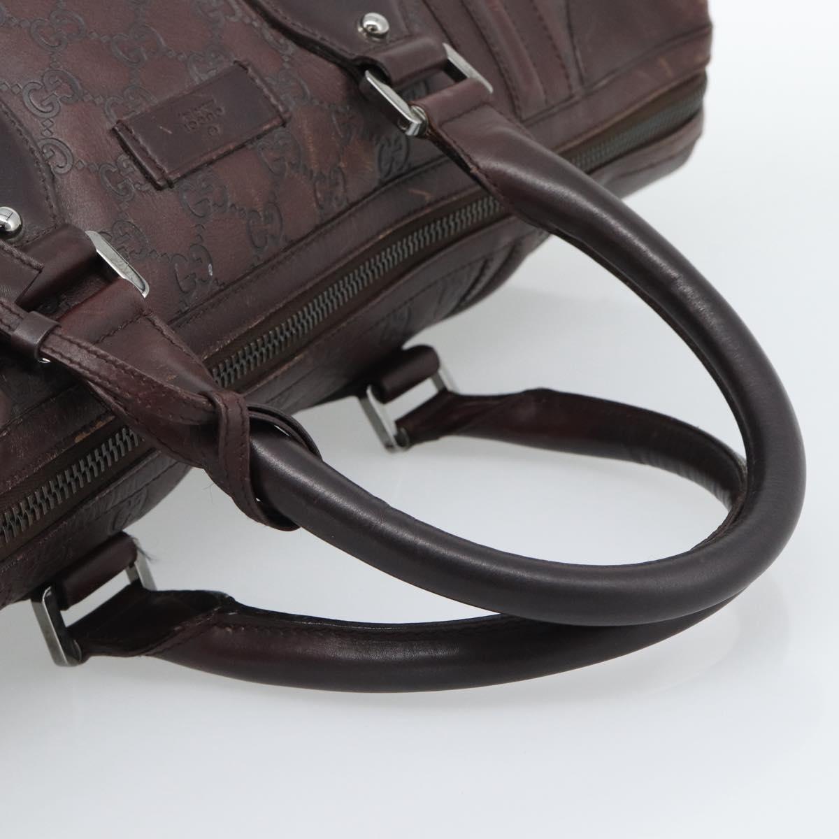GUCCI Guccissima GG Canvas Boston Bag Leather Bordeaux Silver 146204 Auth 190589 - Jerrillo image 7