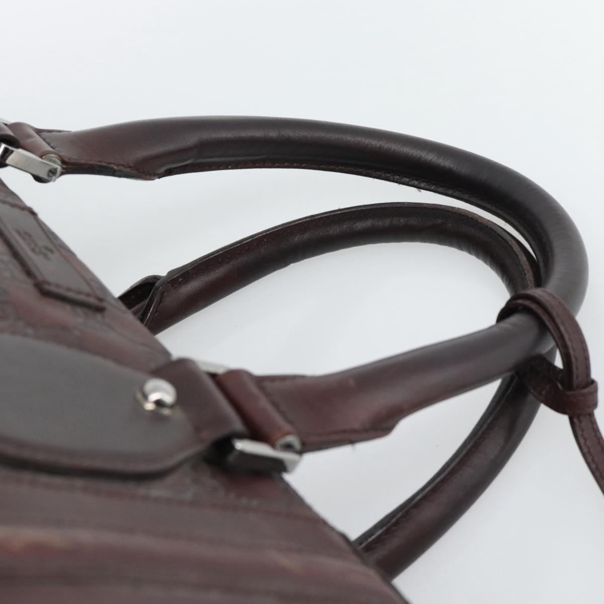 GUCCI Guccissima GG Canvas Boston Bag Leather Bordeaux Silver 146204 Auth 190589 - Jerrillo image 8
