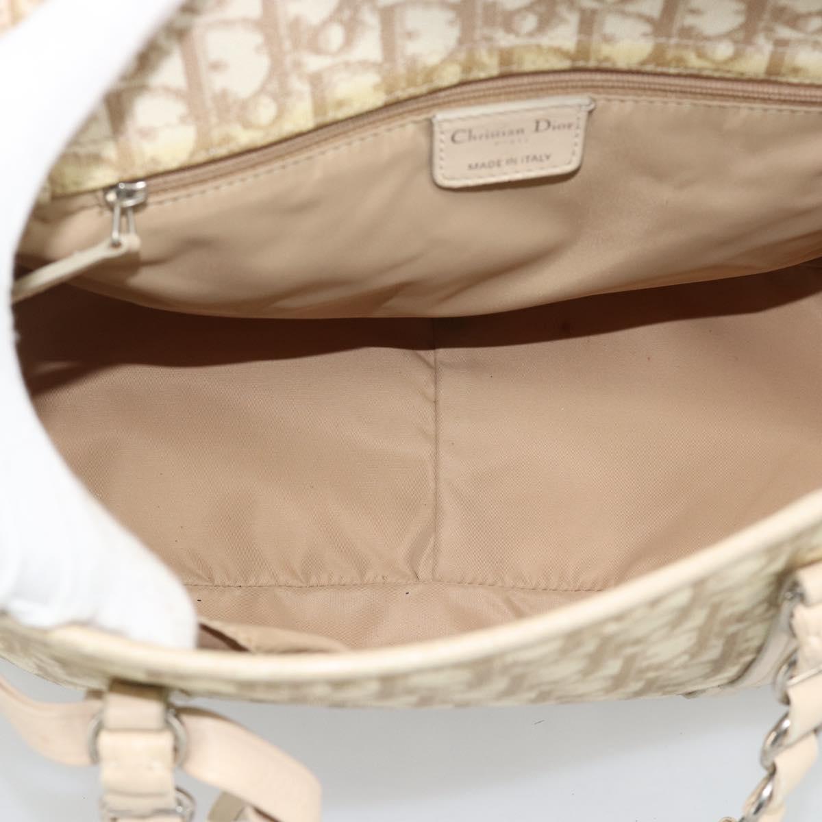Christian Dior Trotter Canvas Romantic Chain Shoulder Bag PVC Ivory Auth 190613 - Jerrillo image 10