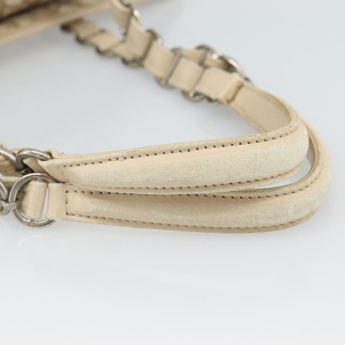 Christian Dior Trotter Canvas Romantic Chain Shoulder Bag PVC Ivory Auth 190613 - Jerrillo image 8