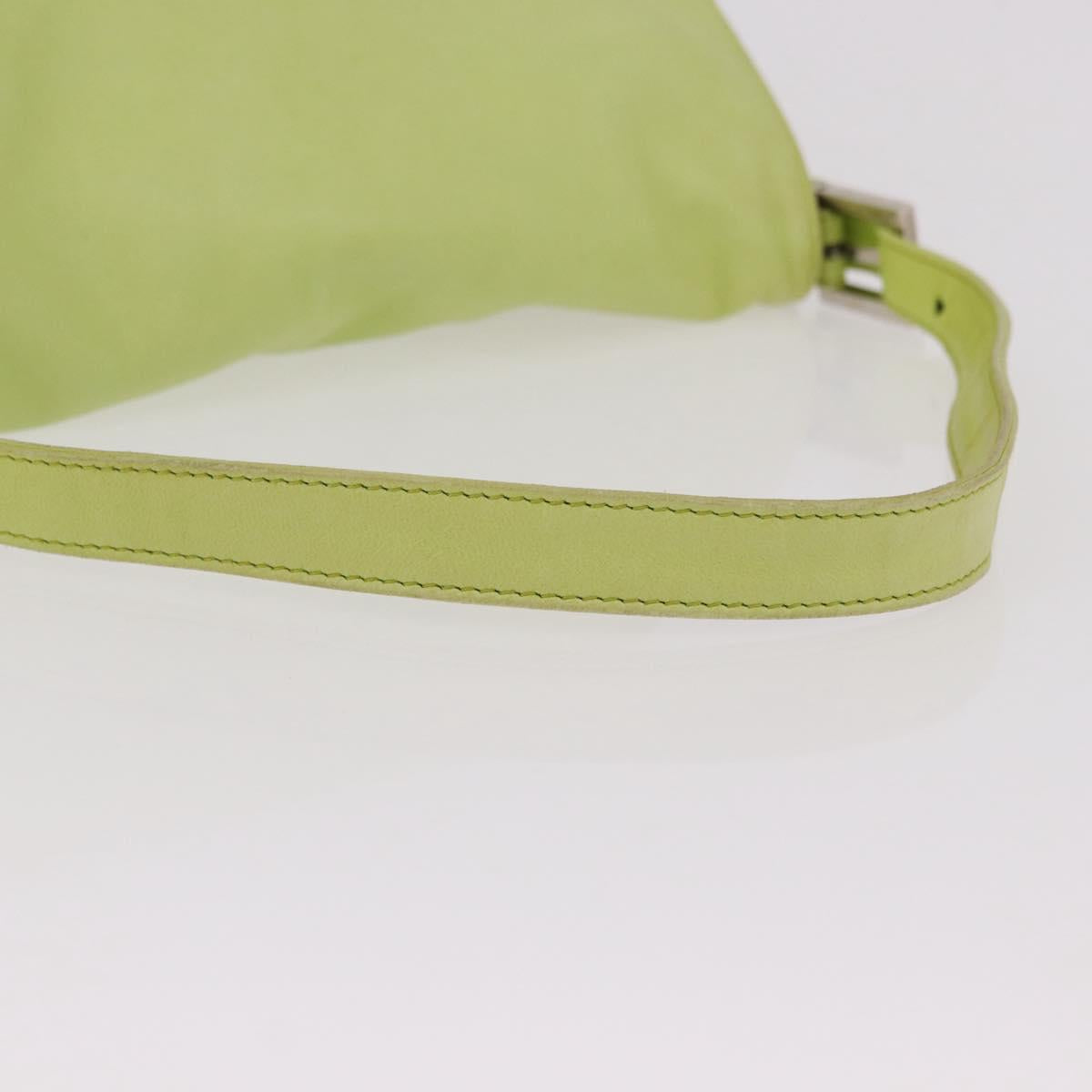FENDI Mamma Baguette Shoulder Bag Leather Green Silver Auth 190637M - Jerrillo image 7