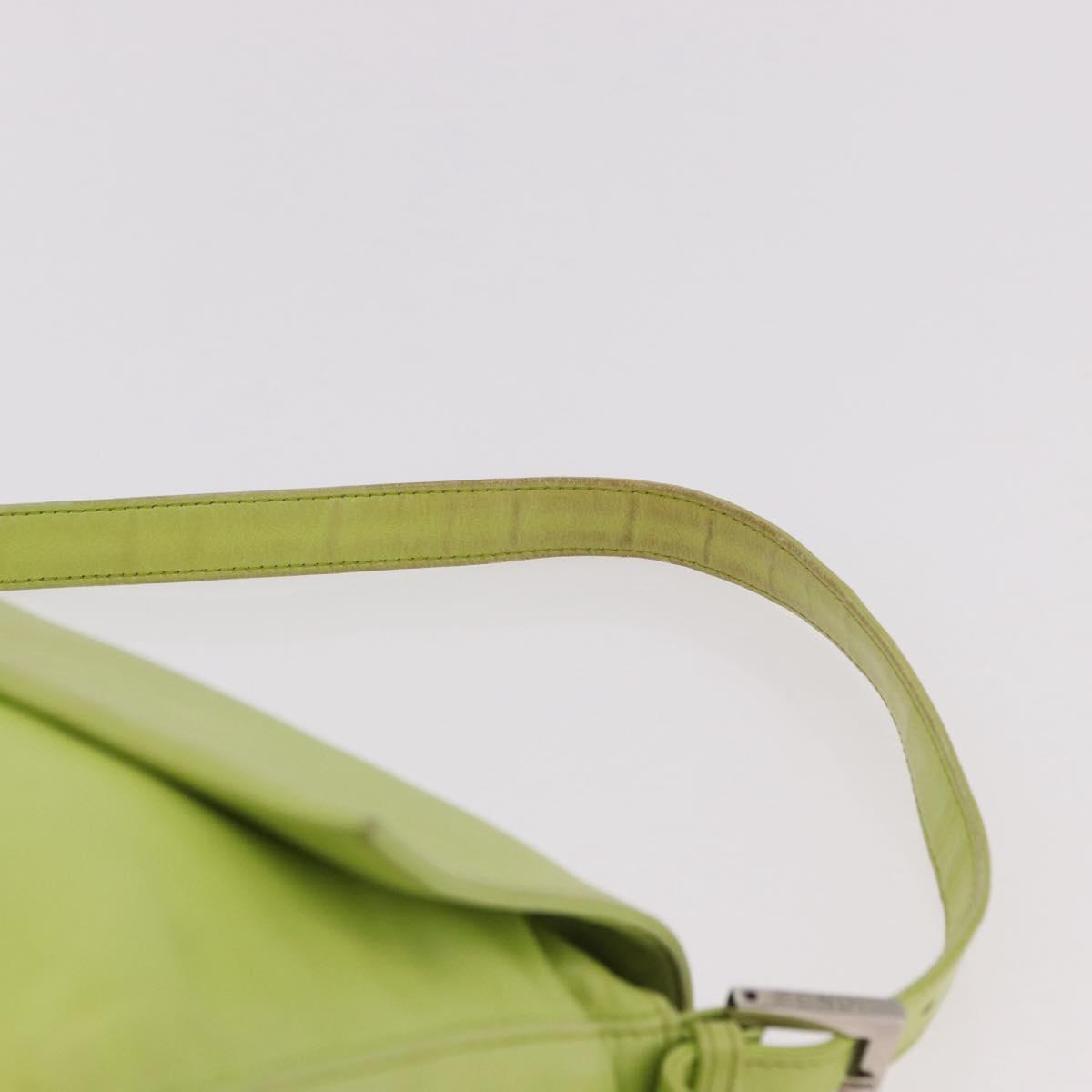 FENDI Mamma Baguette Shoulder Bag Leather Green Silver Auth 190637M - Jerrillo image 8