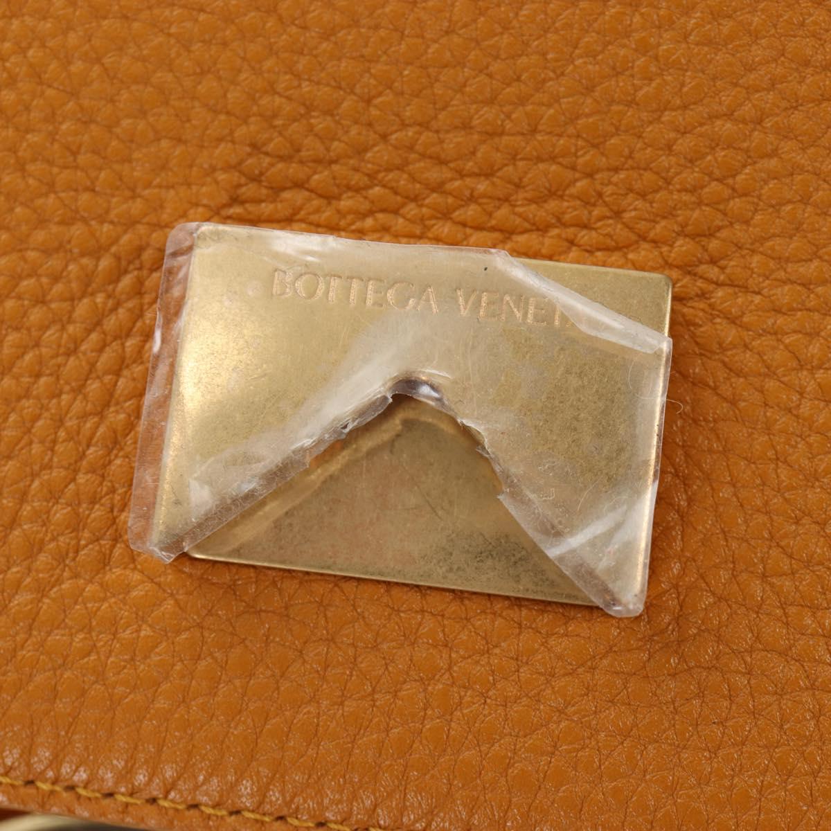 BOTTEGA VENETA Mount Chain Shoulder Bag Leather 2way Orange Gold Auth 190656V - Jerrillo image 9