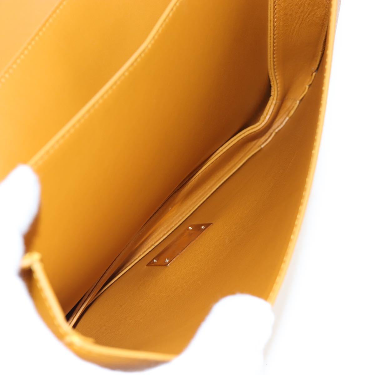 BOTTEGA VENETA Mount Chain Shoulder Bag Leather 2way Orange Gold Auth 190656V - Jerrillo image 10