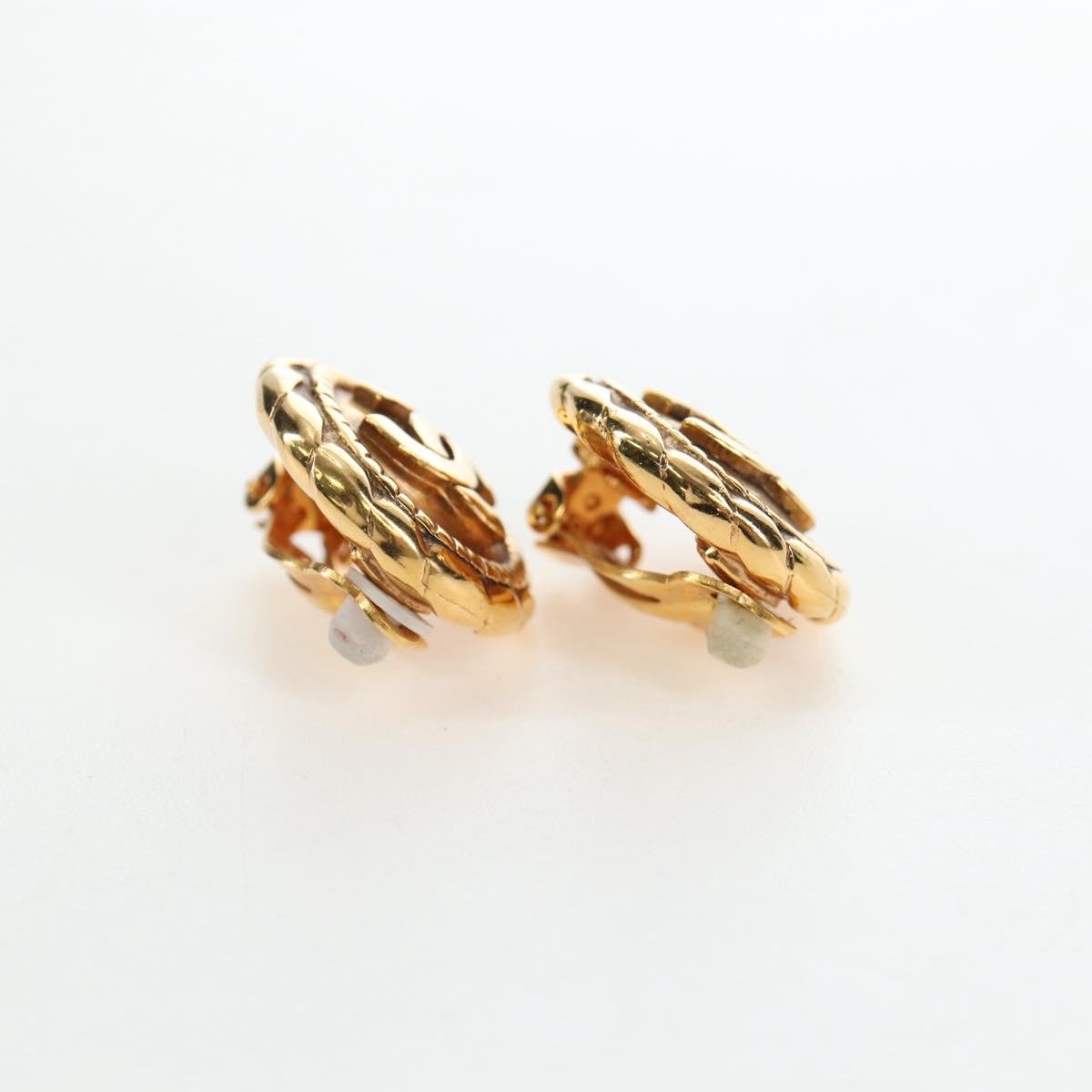 CHANEL COCO Mark Earring Metal Gold Tone CC Auth 190722M - Jerrillo image 6