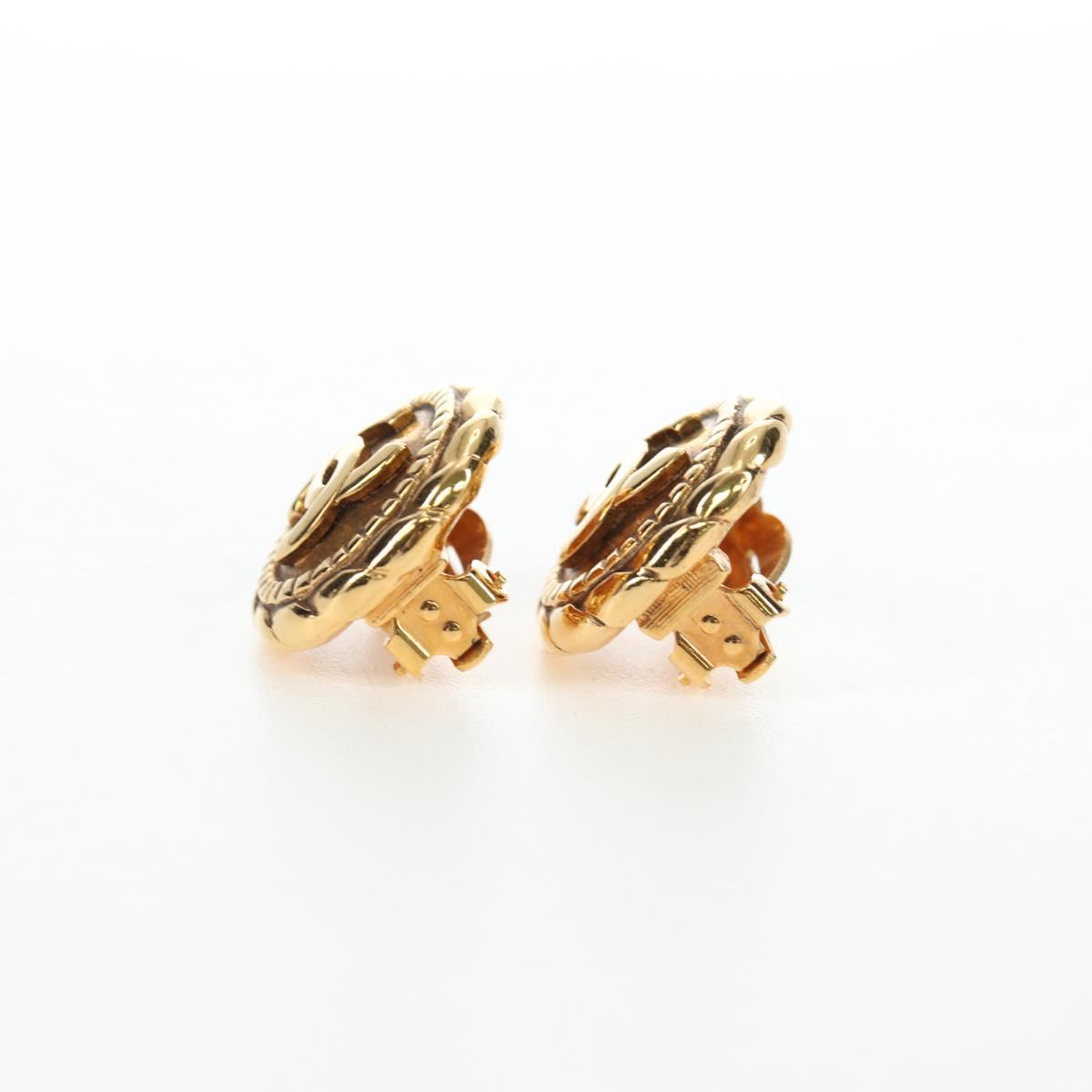 CHANEL COCO Mark Earring Metal Gold Tone CC Auth 190722M - Jerrillo image 7