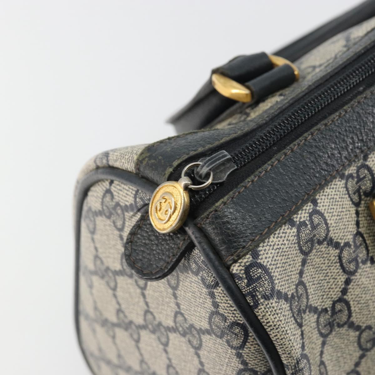 GUCCI GG Supreme Sherry Line Boston Bag PVC Navy Gold 40 02 006 Auth 190850 - Jerrillo image 9