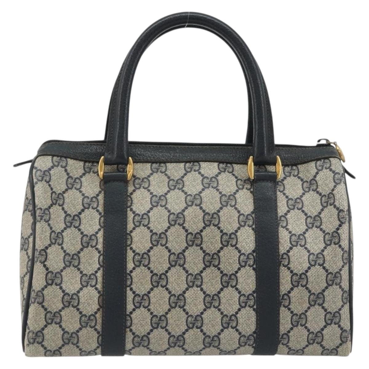 GUCCI GG Supreme Sherry Line Boston Bag PVC Navy Gold 40 02 006 Auth 190850 - Jerrillo image 2