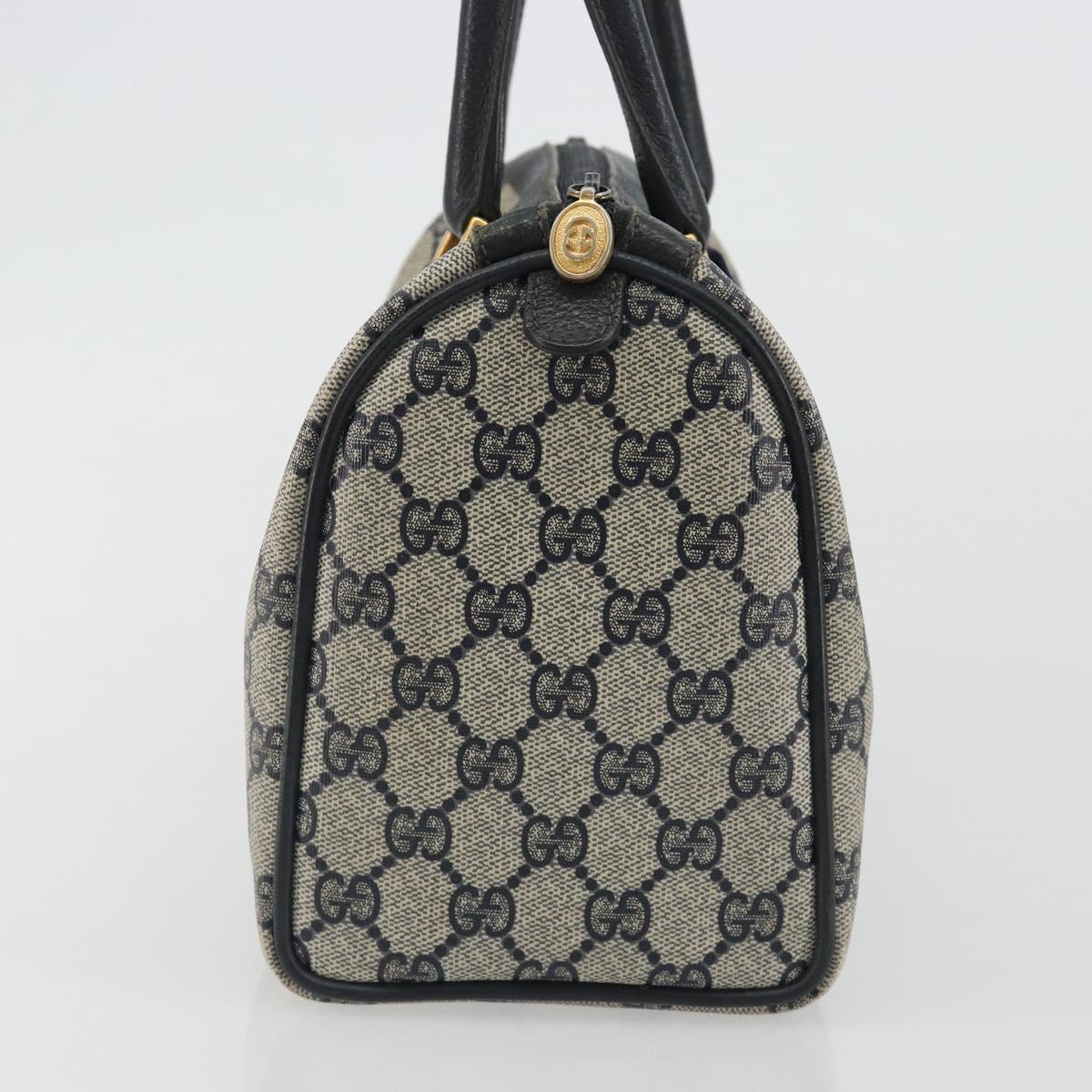 GUCCI GG Supreme Sherry Line Boston Bag PVC Navy Gold 40 02 006 Auth 190850 - Jerrillo image 3
