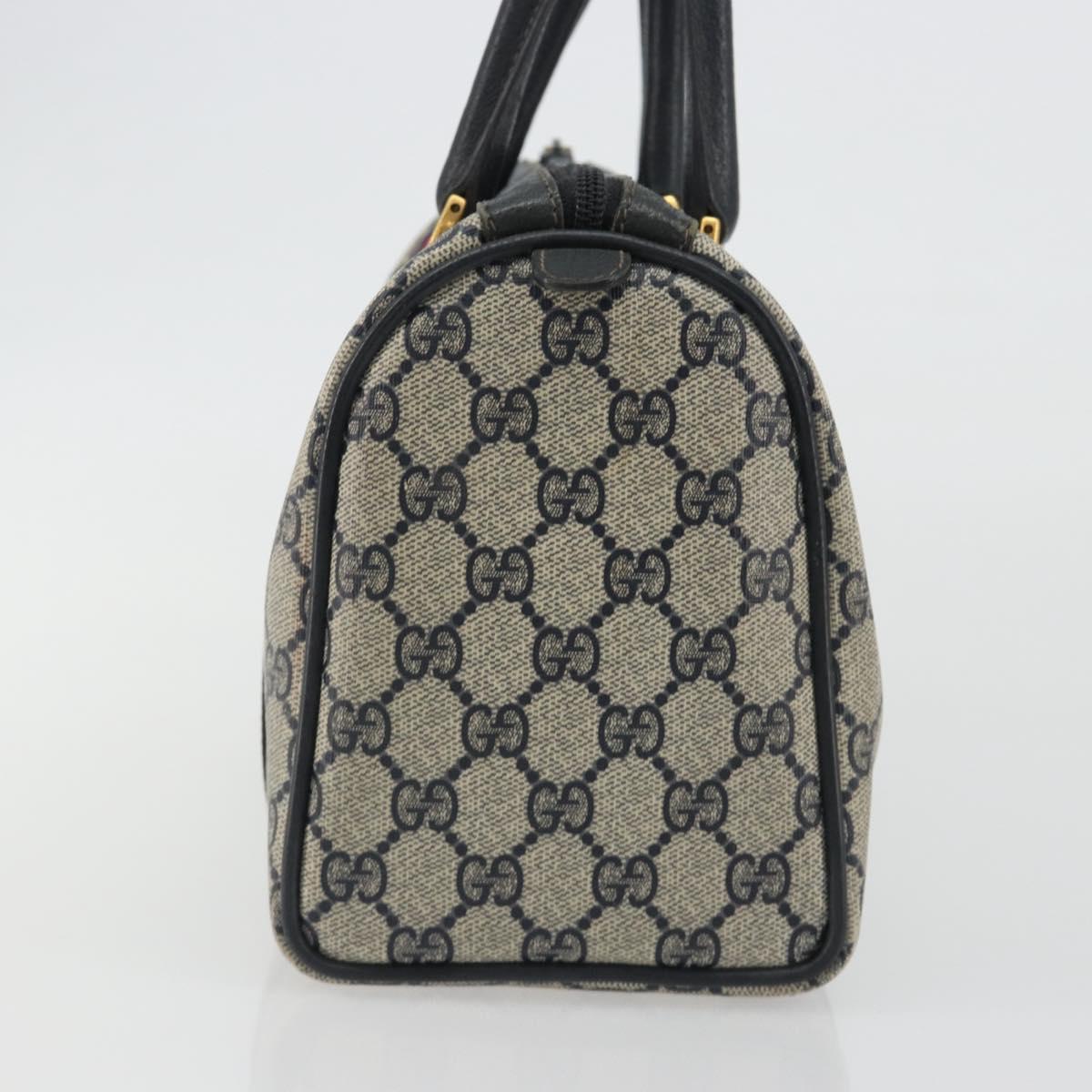 GUCCI GG Supreme Sherry Line Boston Bag PVC Navy Gold 40 02 006 Auth 190850 - Jerrillo image 4