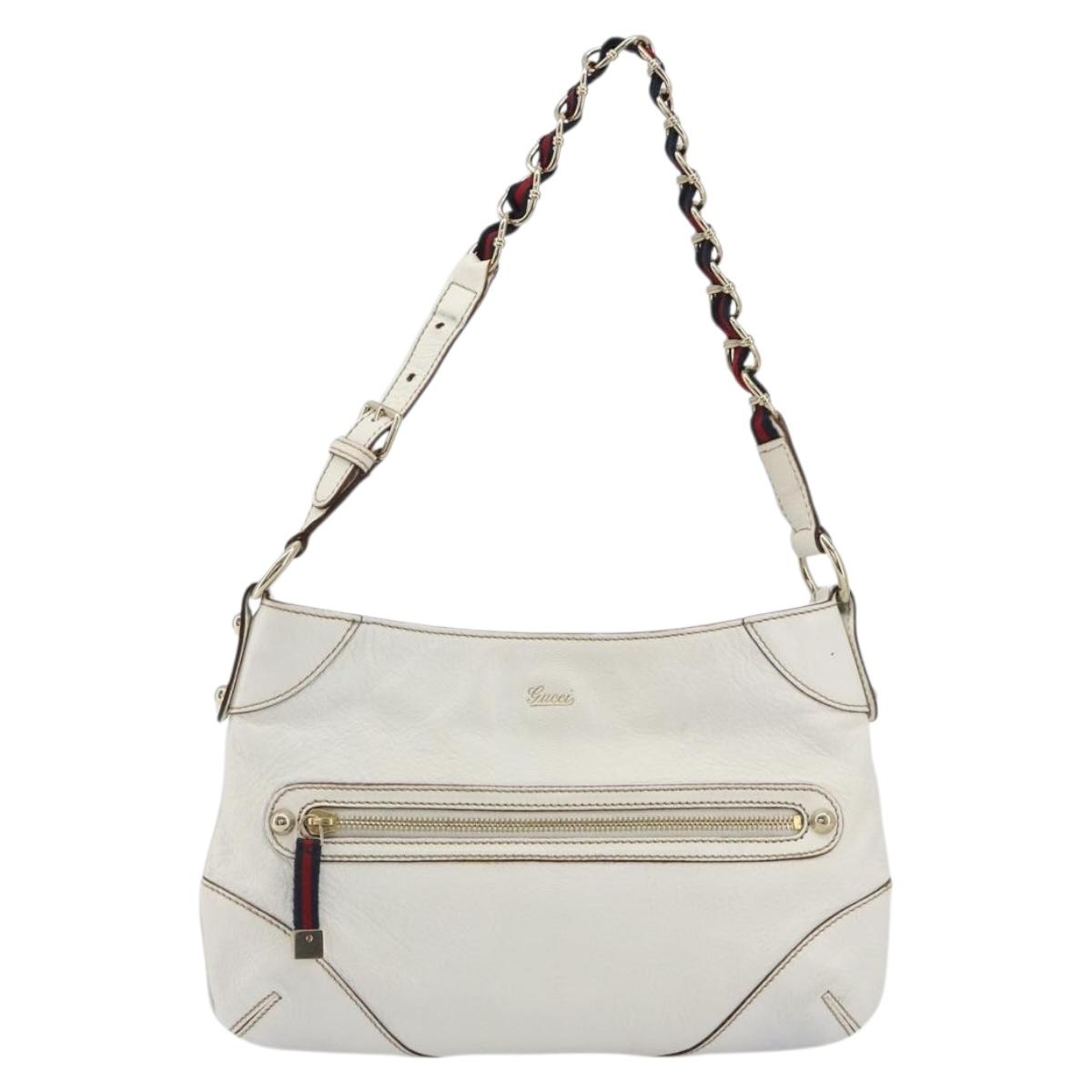 GUCCI Sherry Line Chain Bag Leather White Gold 153011 491404 Auth 190887A - Jerrillo image 2