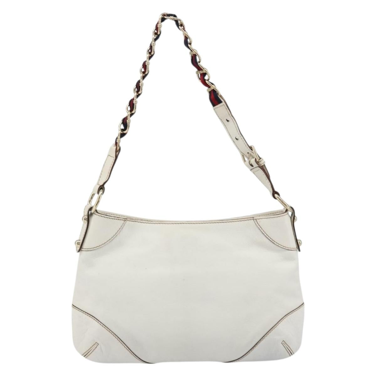 GUCCI Sherry Line Chain Bag Leather White Gold 153011 491404 Auth 190887A - Jerrillo image 3