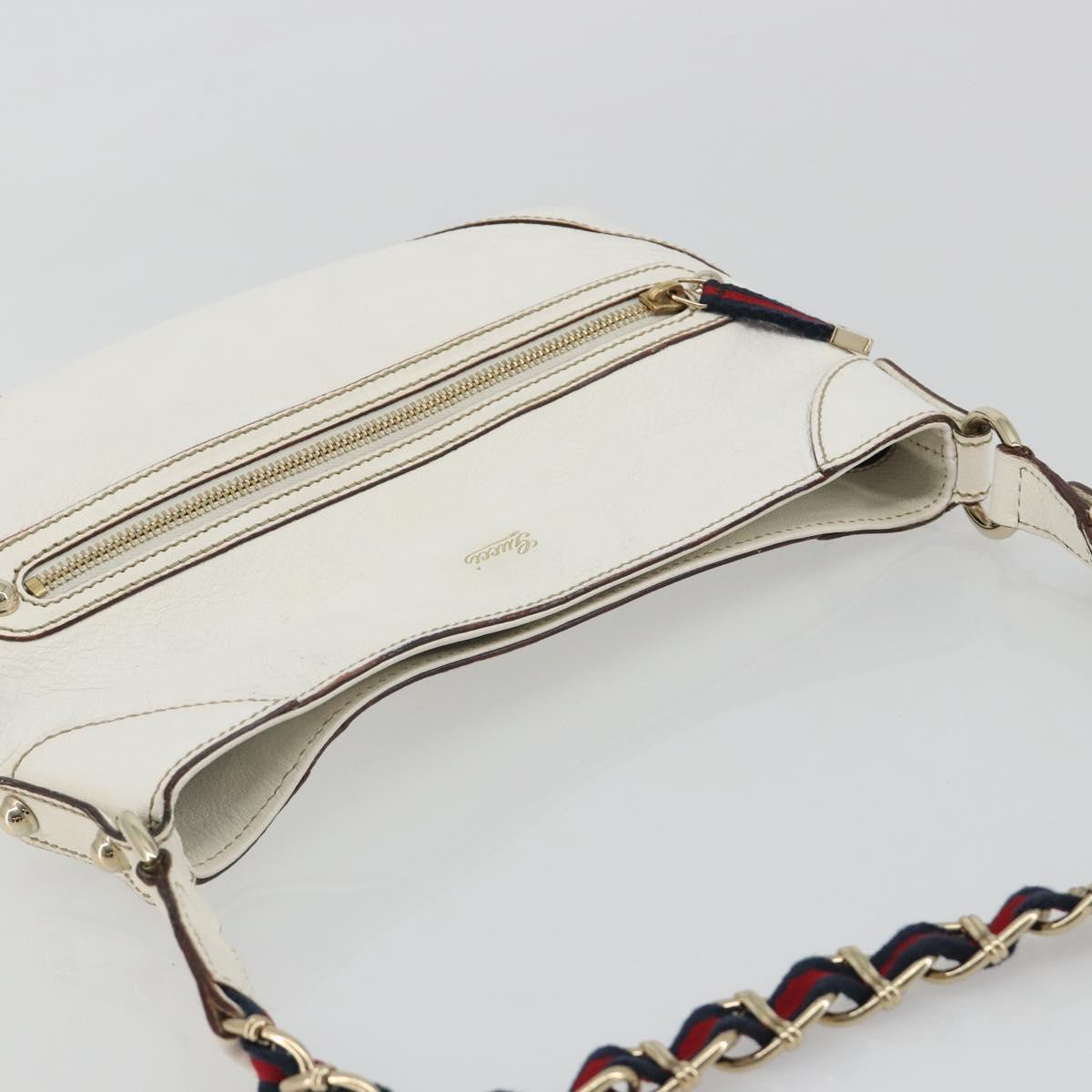 GUCCI Sherry Line Chain Bag Leather White Gold 153011 491404 Auth 190887A - Jerrillo image 6