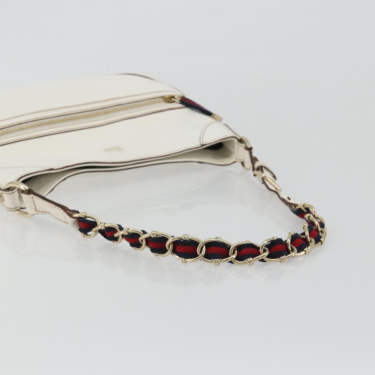 GUCCI Sherry Line Chain Bag Leather White Gold 153011 491404 Auth 190887A - Jerrillo image 7