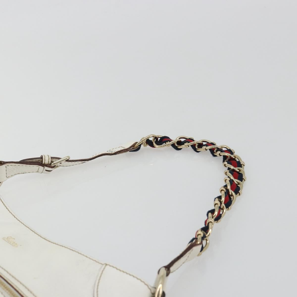 GUCCI Sherry Line Chain Bag Leather White Gold 153011 491404 Auth 190887A - Jerrillo image 8