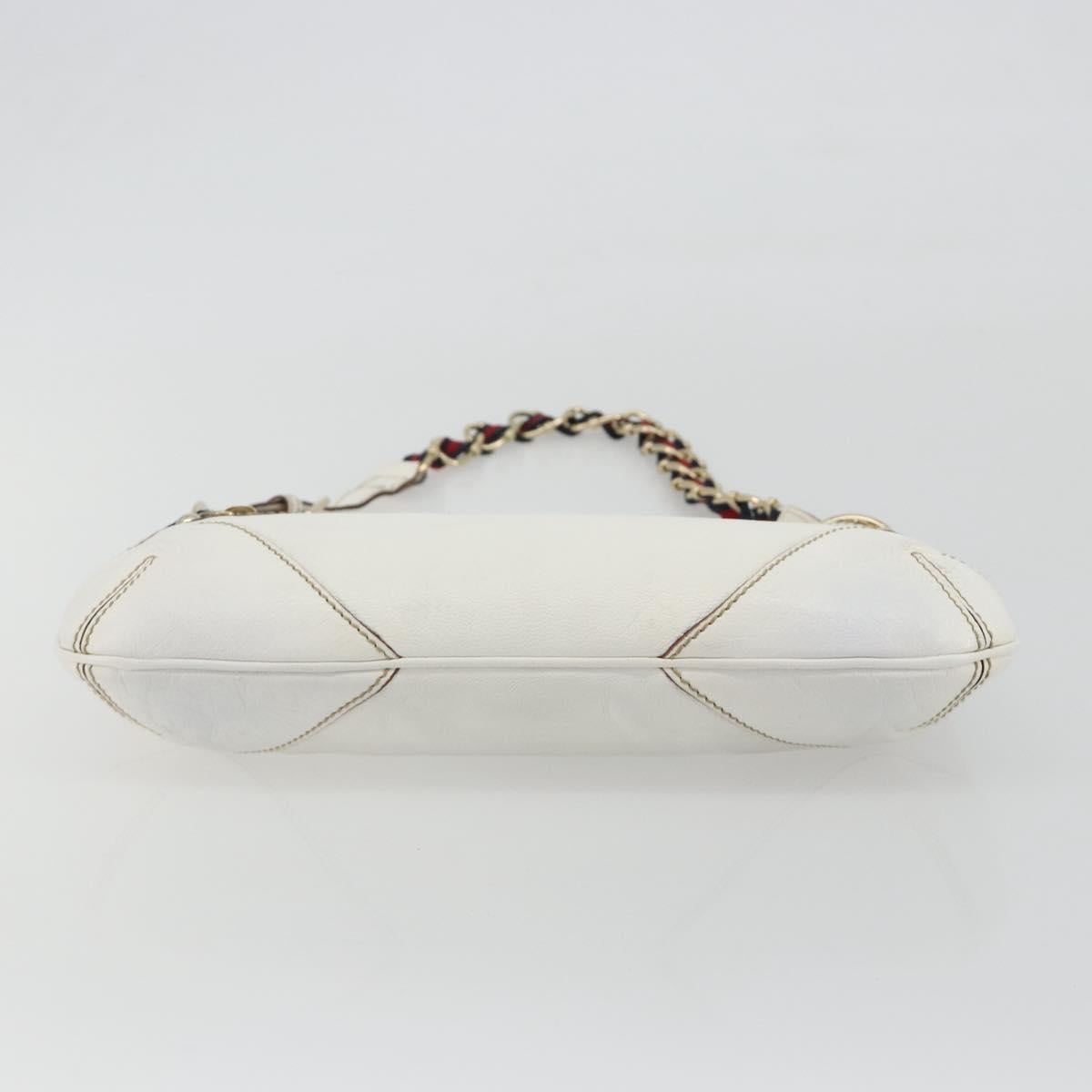 GUCCI Sherry Line Chain Bag Leather White Gold 153011 491404 Auth 190887A - Jerrillo image 9