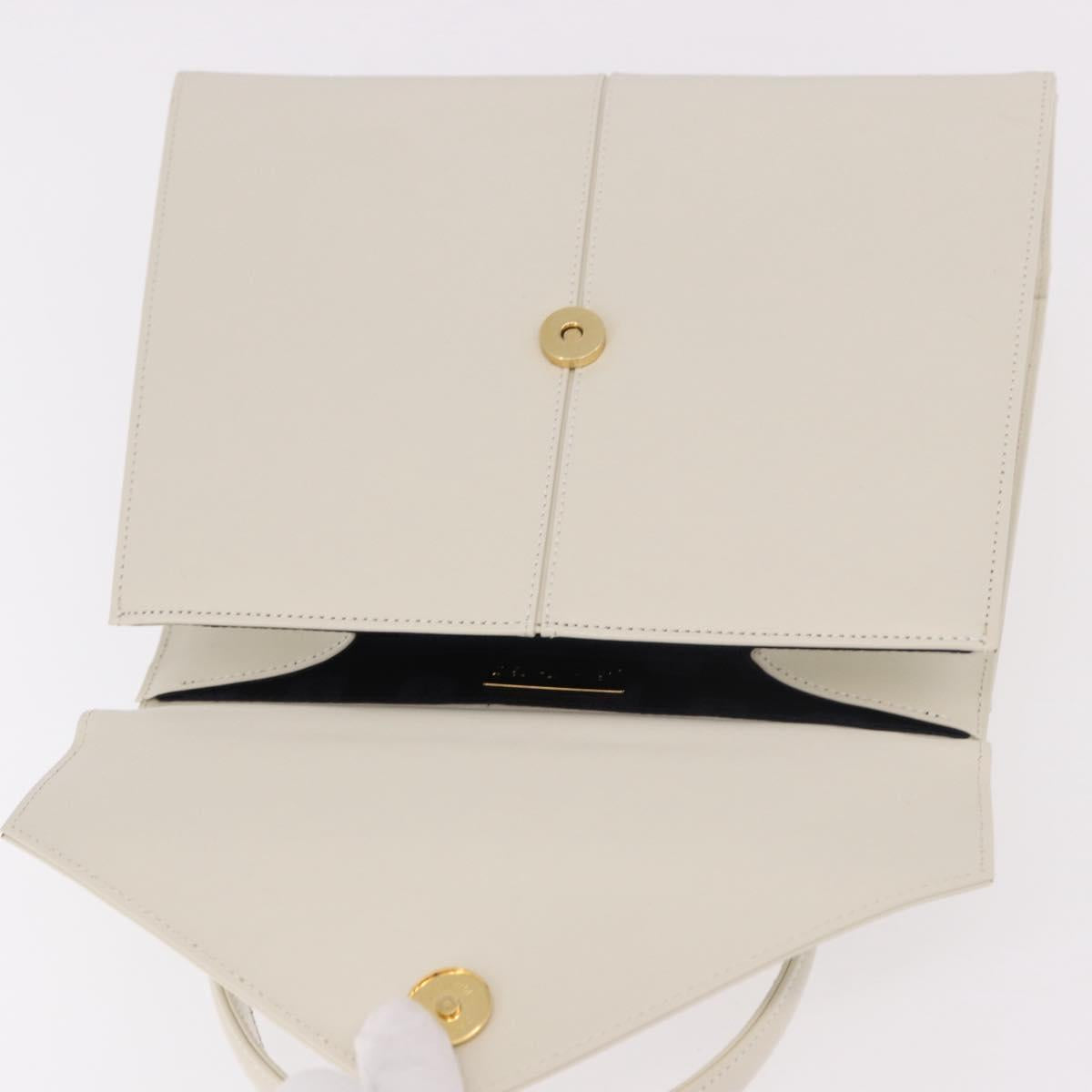 SAINT LAURENT Hand Bag Leather White Gold Auth 190922 - Jerrillo image 10