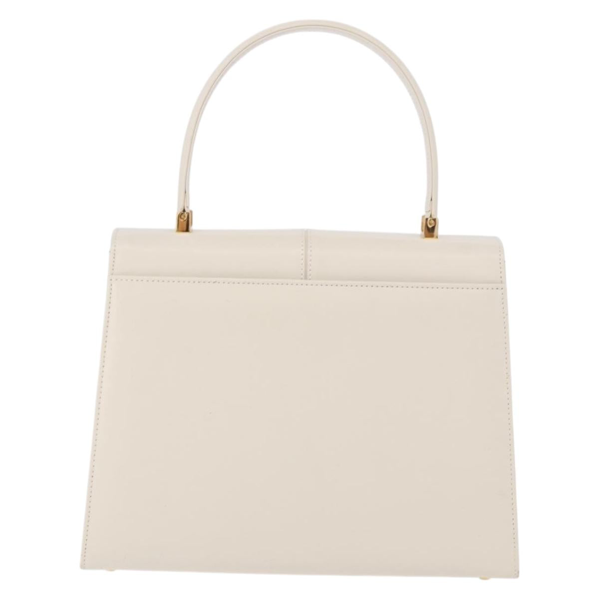 SAINT LAURENT Hand Bag Leather White Gold Auth 190922 - Jerrillo image 2