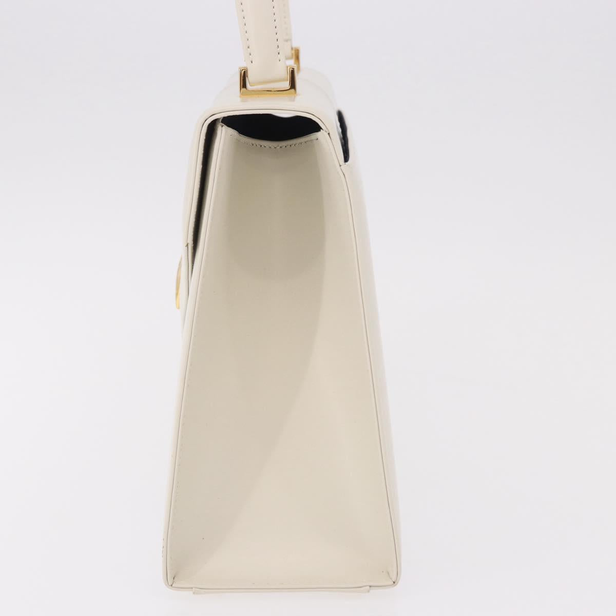 SAINT LAURENT Hand Bag Leather White Gold Auth 190922 - Jerrillo image 3