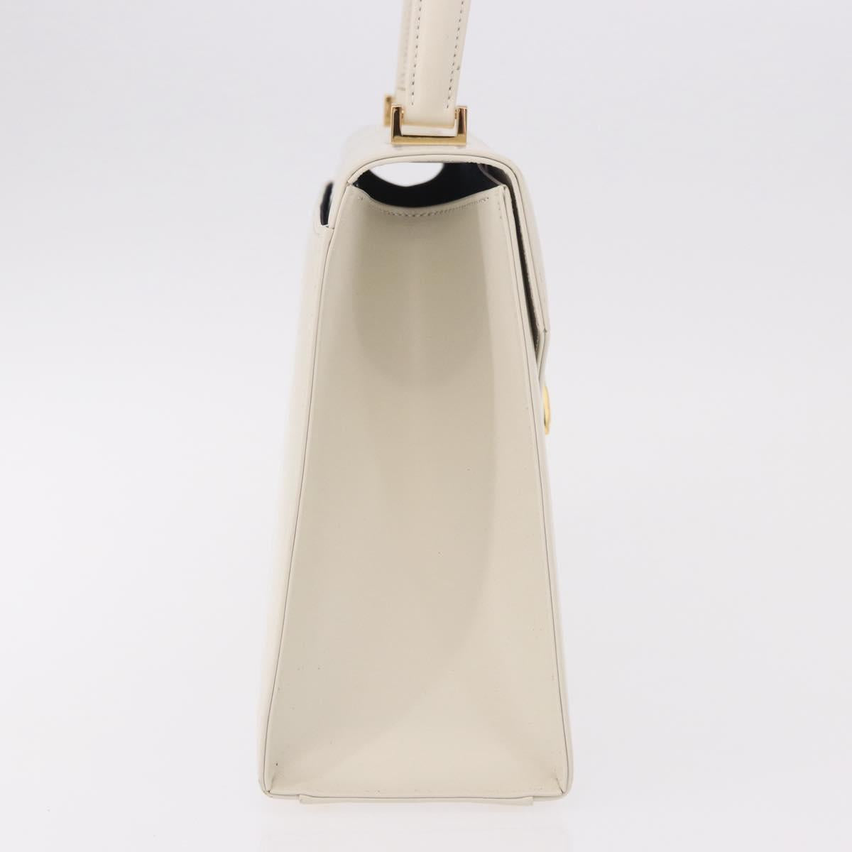 SAINT LAURENT Hand Bag Leather White Gold Auth 190922 - Jerrillo image 4