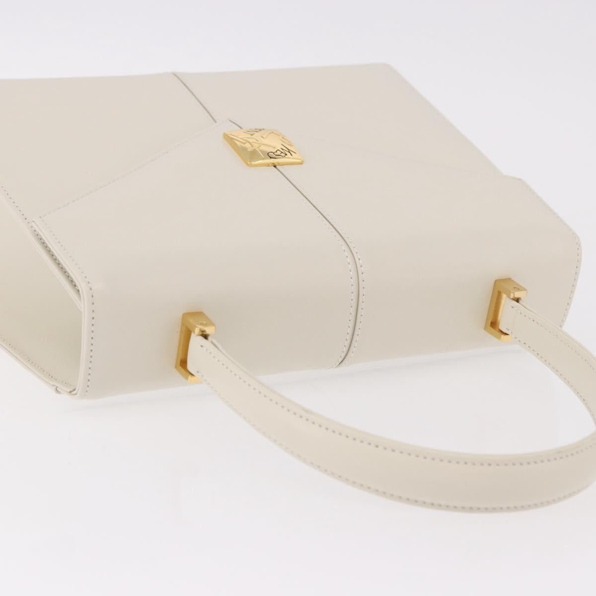 SAINT LAURENT Hand Bag Leather White Gold Auth 190922 - Jerrillo image 6