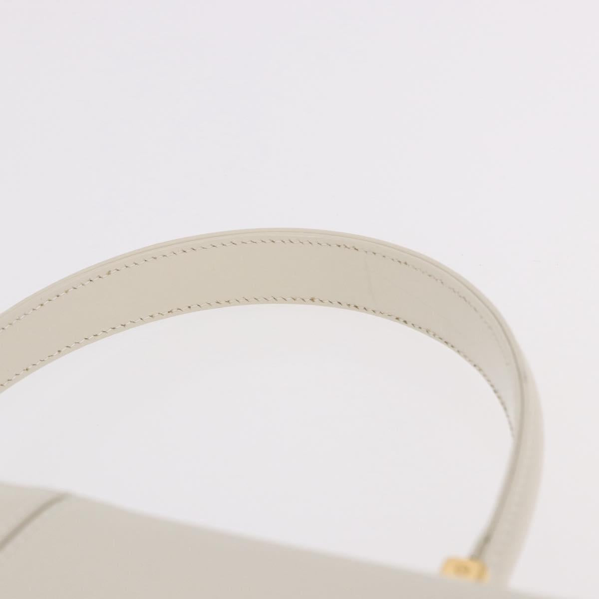 SAINT LAURENT Hand Bag Leather White Gold Auth 190922 - Jerrillo image 8