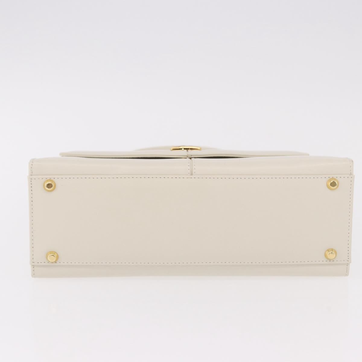 SAINT LAURENT Hand Bag Leather White Gold Auth 190922 - Jerrillo image 5