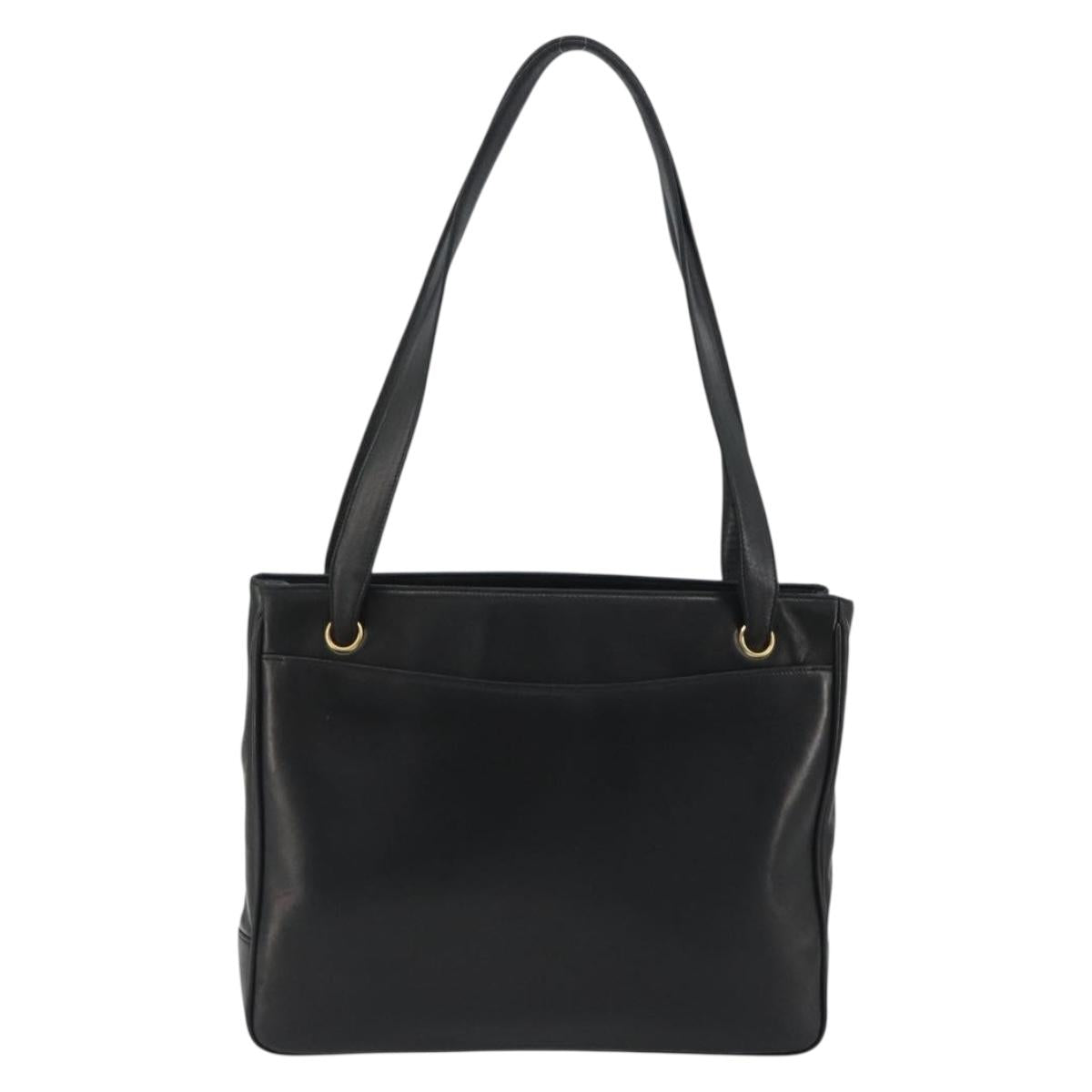 CHANEL COCO Mark Tote Bag Leather Black Gold CC Auth 190947SAV - Jerrillo image 2