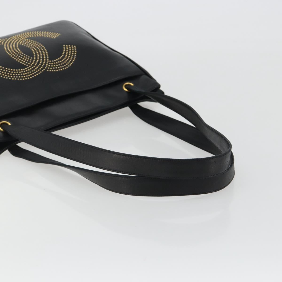 CHANEL COCO Mark Tote Bag Leather Black Gold CC Auth 190947SAV - Jerrillo image 7