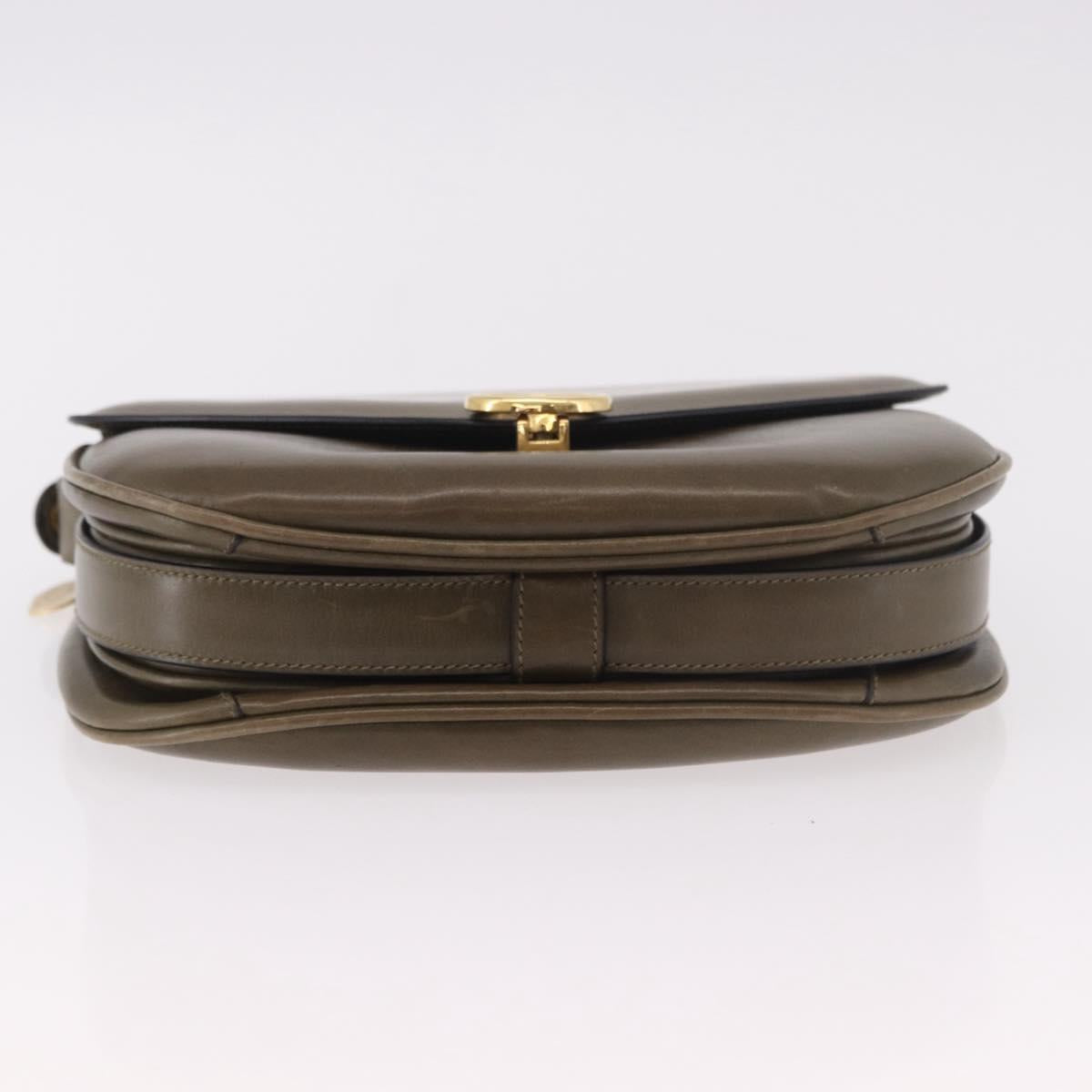 CELINE Shoulder Bag Leather Green Gold Auth 190980 - Jerrillo image 6