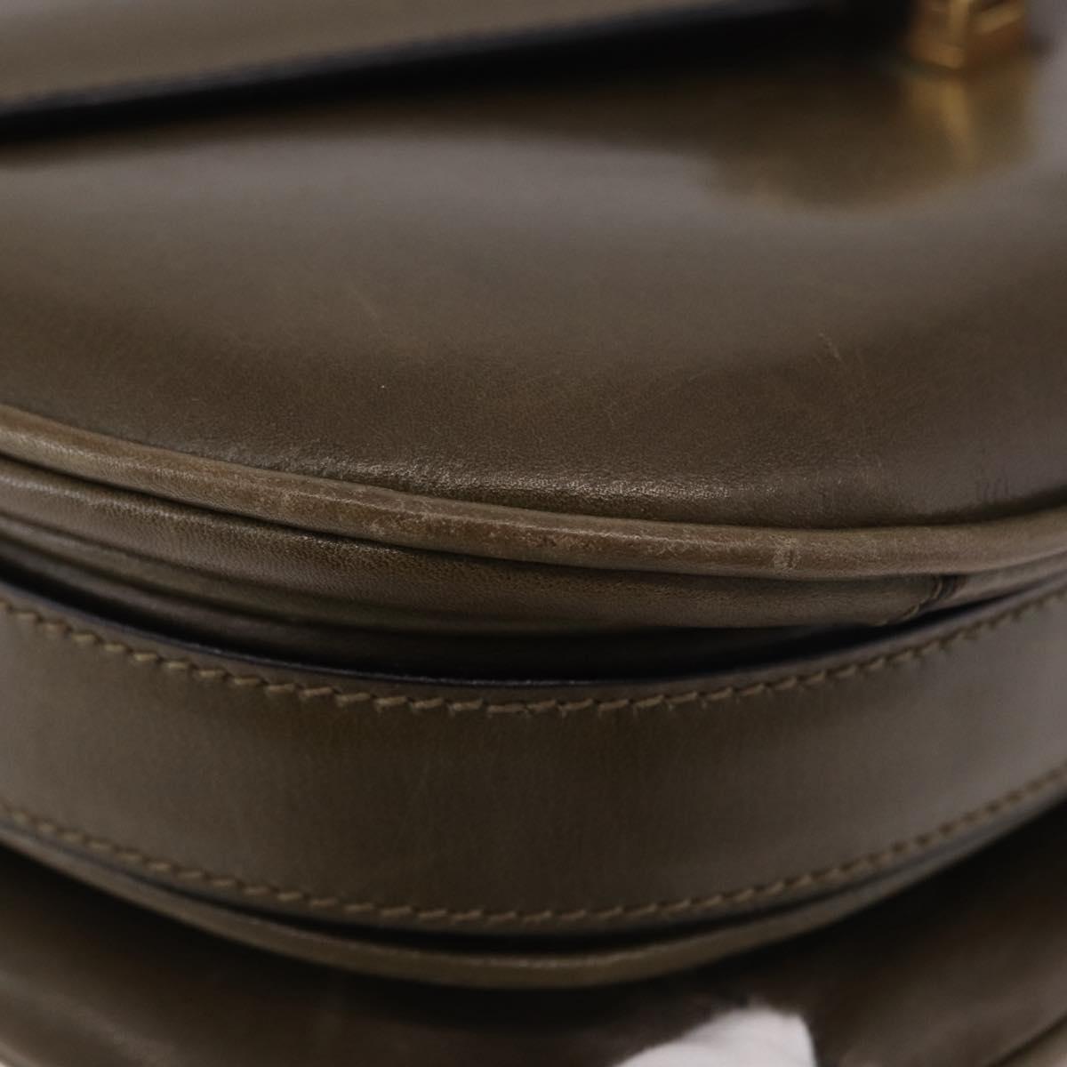 CELINE Shoulder Bag Leather Green Gold Auth 190980 - Jerrillo image 9
