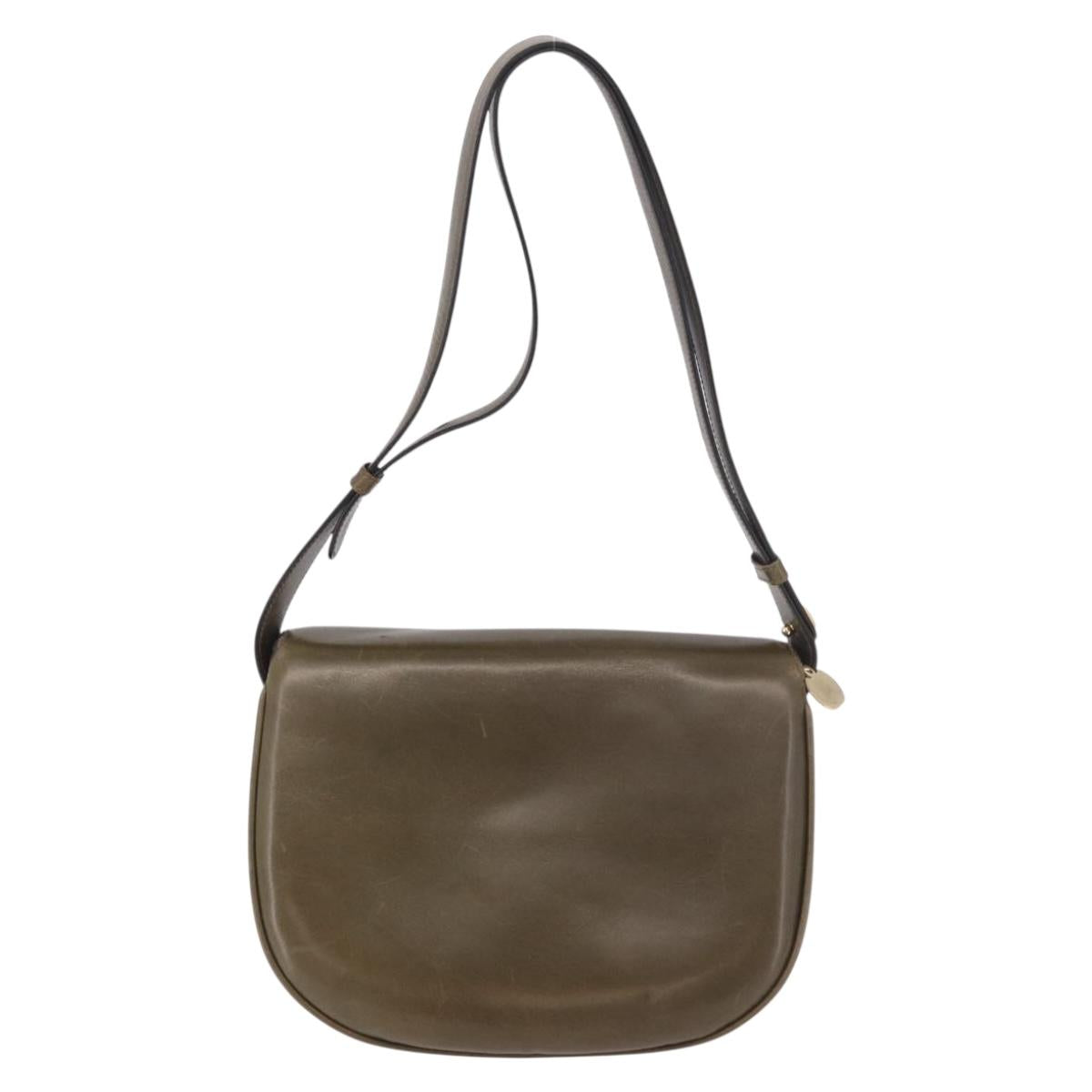 CELINE Shoulder Bag Leather Green Gold Auth 190980 - Jerrillo image 2